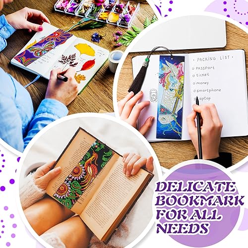 Miniatura 3 de 8 marcadores de pintura de diamantes estilo animal 5D con cuentas de piel sintética de arte floral con borlas para hacer manualidades para niños y