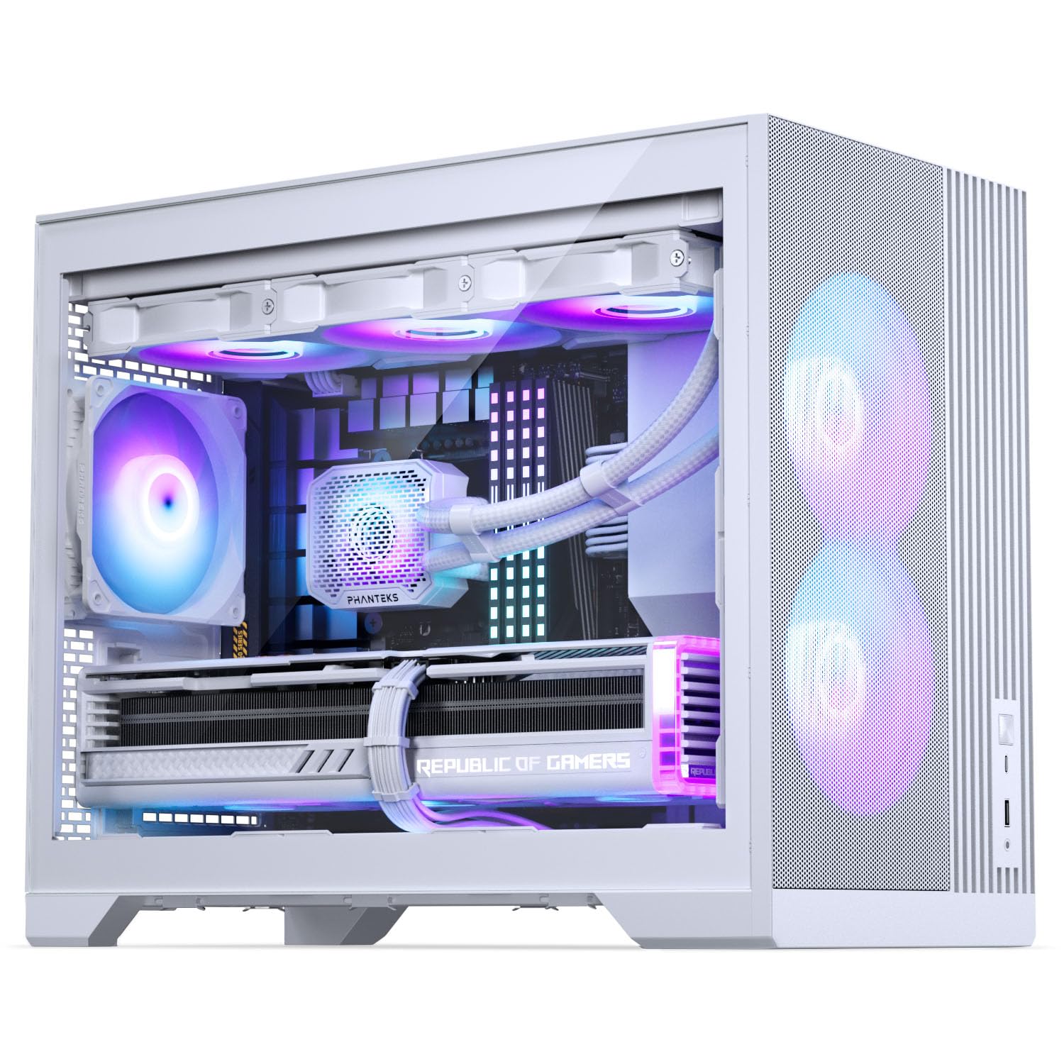 Phanteks XT M3, Case Gaming Compatto Micro-ATX, Filtro Mesh ad Elevate Prestazioni, Finestra in Vetro Temprato, 3 Ventole D-RGB da 120mm incluse, Bianco