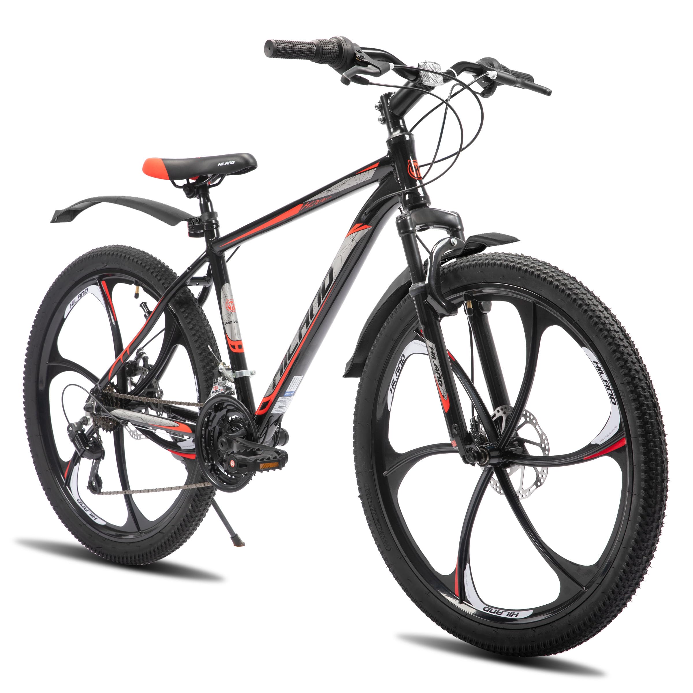 HILAND 26 Zoll Mountainbike für Erwachsene, 3/6 Speichenrad 18 Gang Herren Damen Mountainbike mit Doppelscheibenbremse, 26 Zoll MTB Aluminiumrahmen Fahrrad