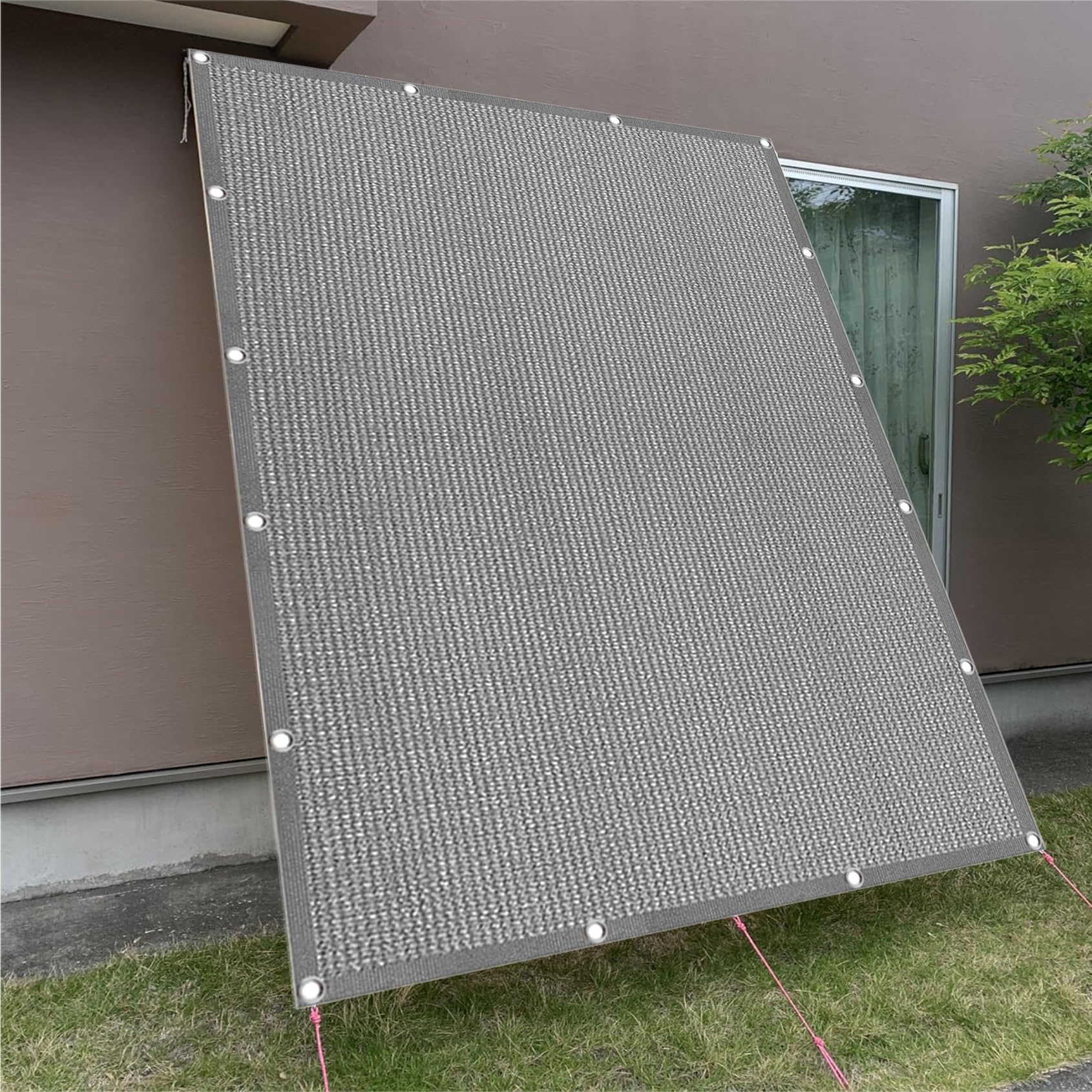 Toldo vela de sombra para jardín o balcón exterior en color gris claro