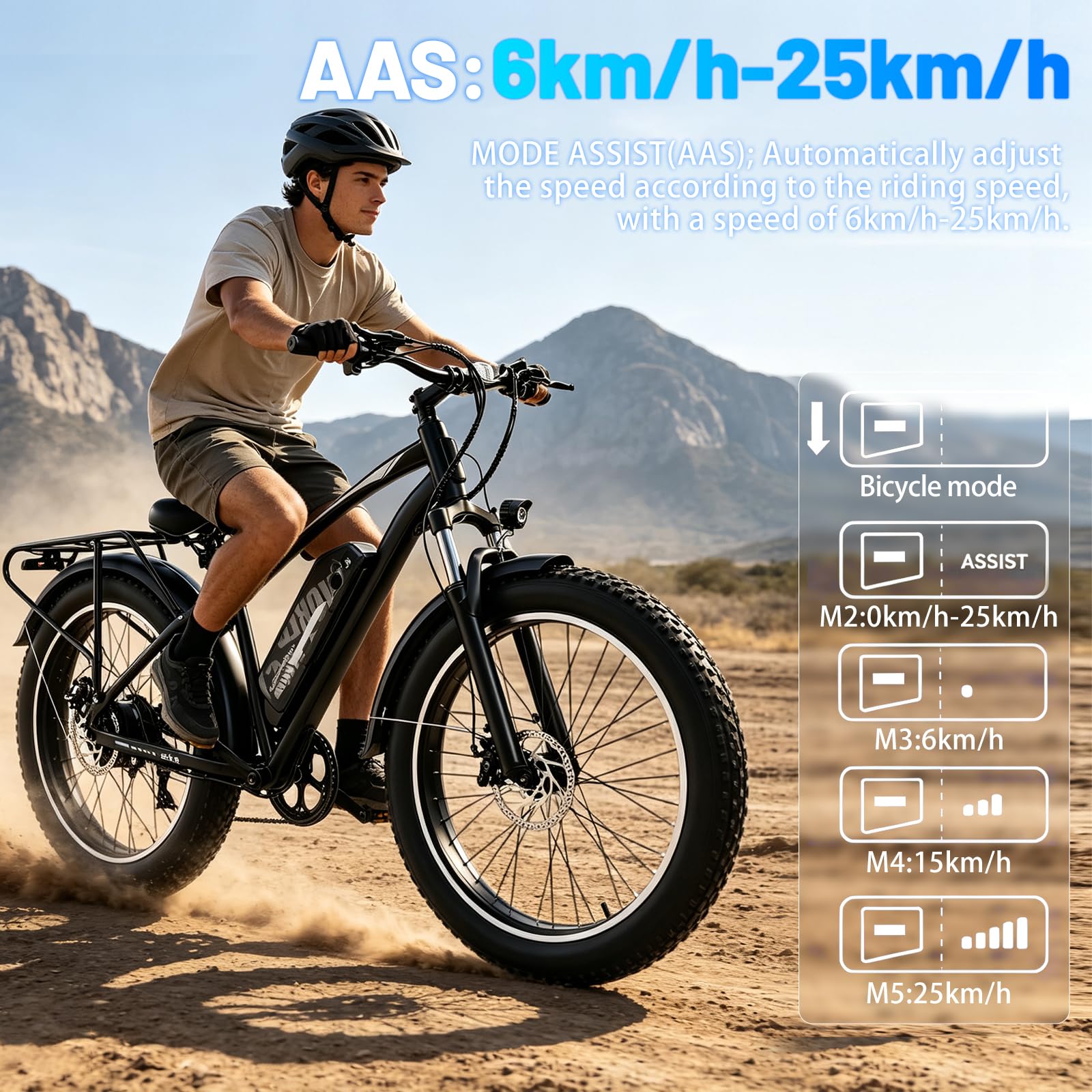 26" Vélo Électrique Adulte Autonomie 50-75km,Batterie 48V 15.6Ah(748.8Wh)，250W vtt electrique adulte homme Double Frein à Disque,IPX4,VAE Urbain et Loisirs Ebike Unisexe,150KG Load
