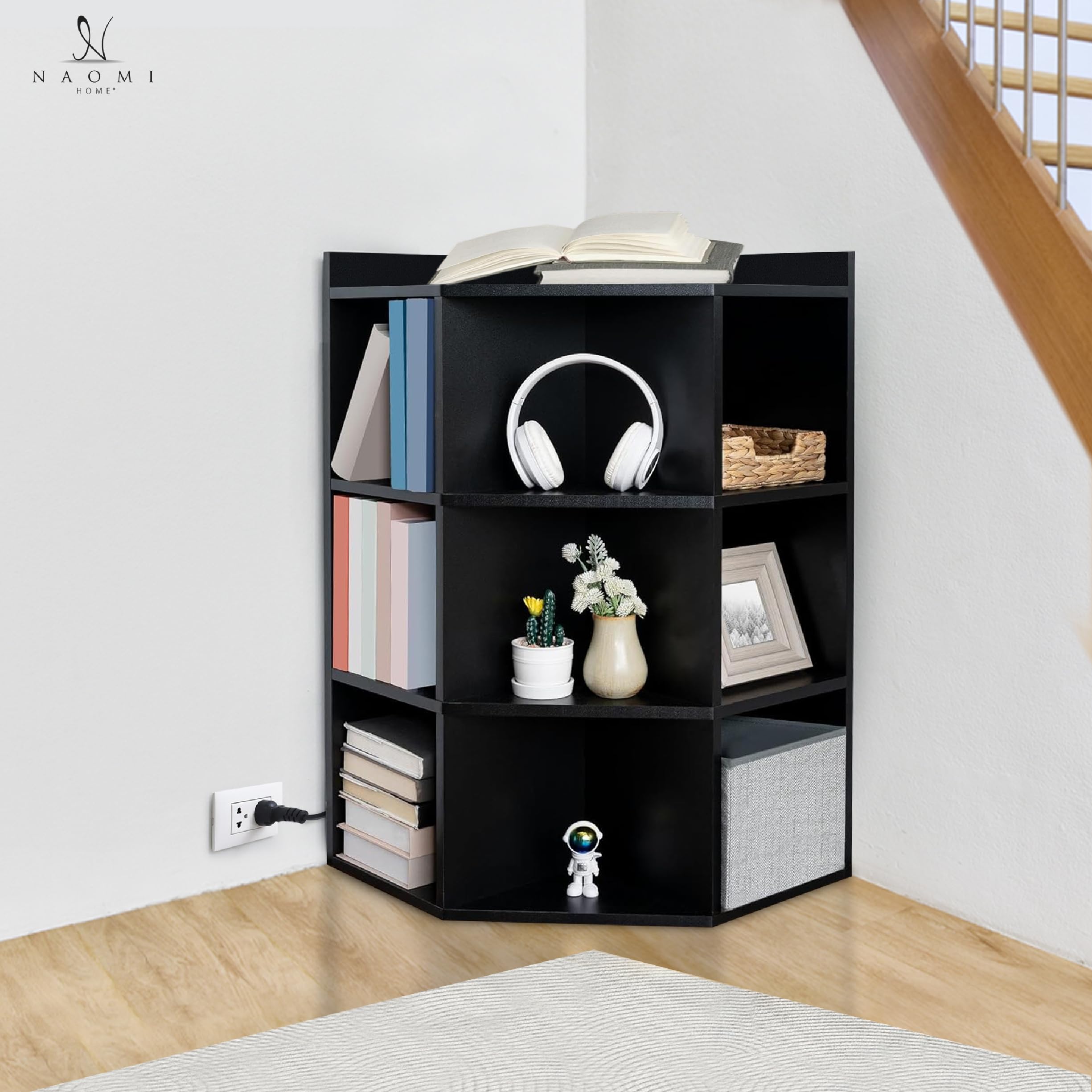 Amazon.com: Naomi Home Dona Corner Cabinet Corner Shelf with USB
