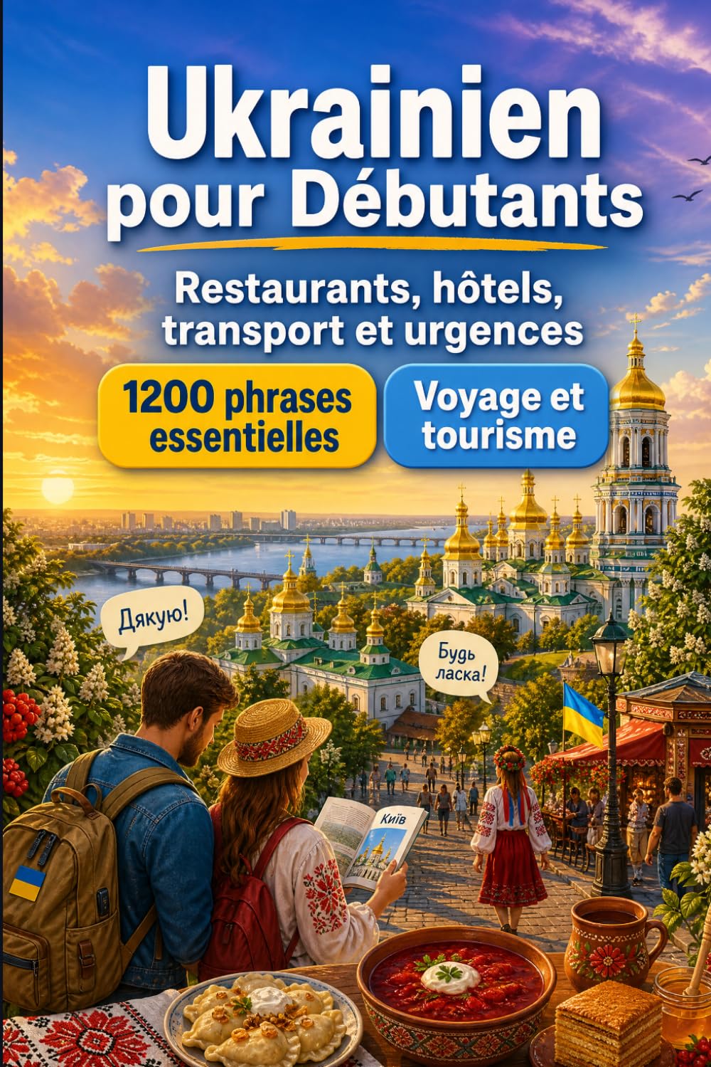 Ukrainien Pour Débutants: 1200 phrases essentielles en Ukrainien pour voyager: Guide de prononciation facile, conversations du quotidien, restaurants, hôtels, transports, shopping, urgences