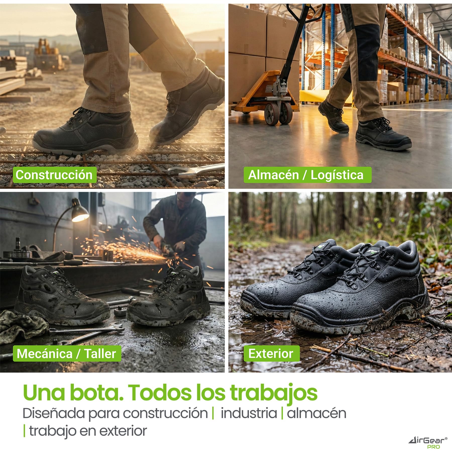 Calzado de Seguridad S3 SRC para Hombre y Mujer – Punta de Acero, Suela Anti perforación, Antideslizantes, Transpirables, Botas de Trabajo para construcción, Industria y oficios