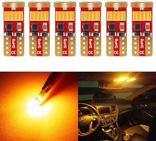Miniatura 12 de PHINLION 194 bombillas LED amarillo ámbar superbrillante 168 2825 2827 T10 W5W bombillas LED de repuesto para placa de matrícula de automóvil