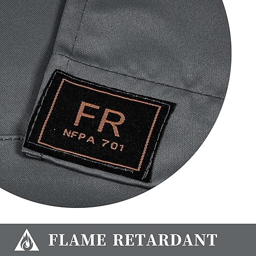 Miniatura 7 de 2 paneles de cortinas ignífugas inherentes para el hogar, dormitorio, sala de estar, hospital, guardería, cortinas aislantes con bolsillo para