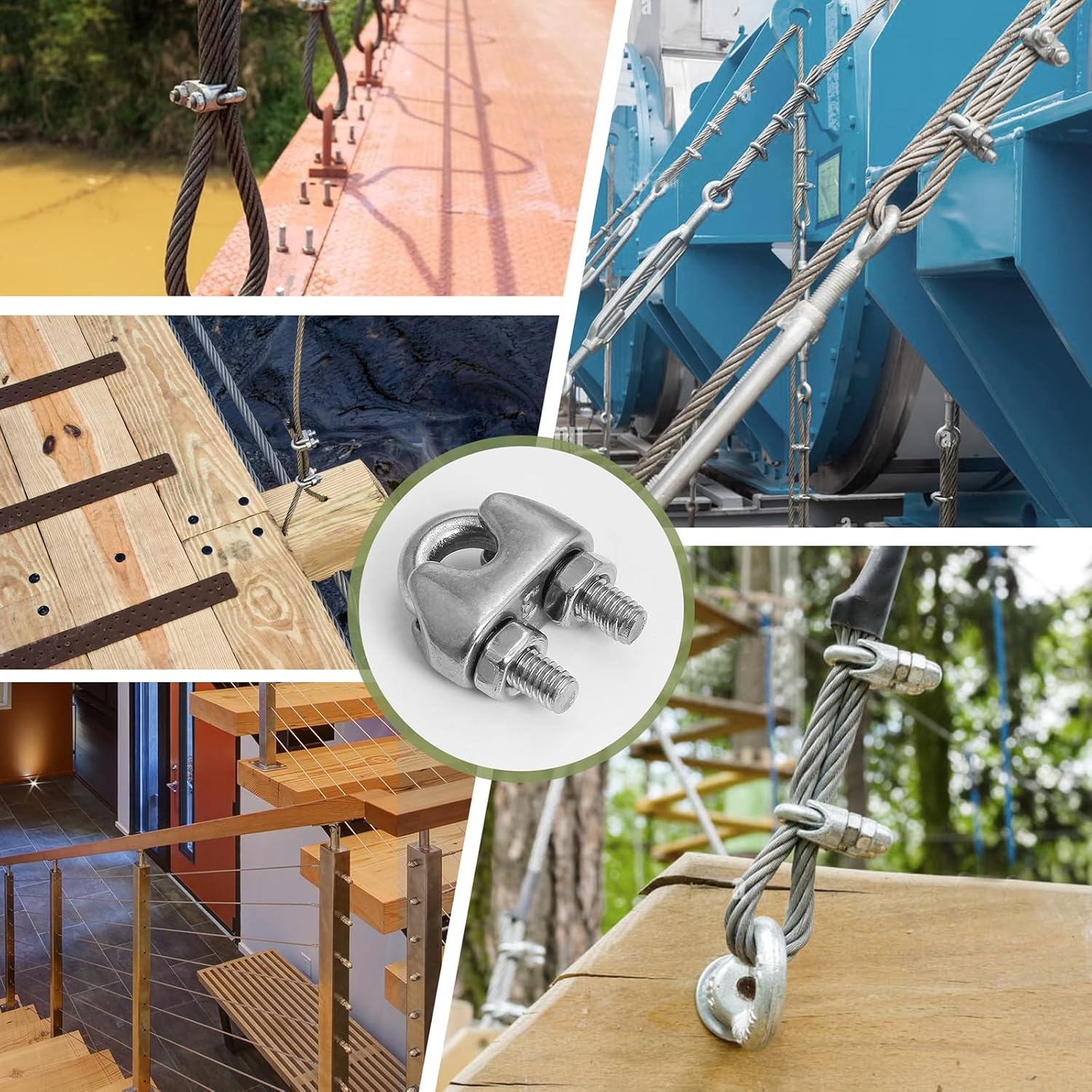 12pcs M3 Wire Rope Clamp, 1/8 inch Cable Clamps Stainless Steel Wire Rope Clips - Image 7