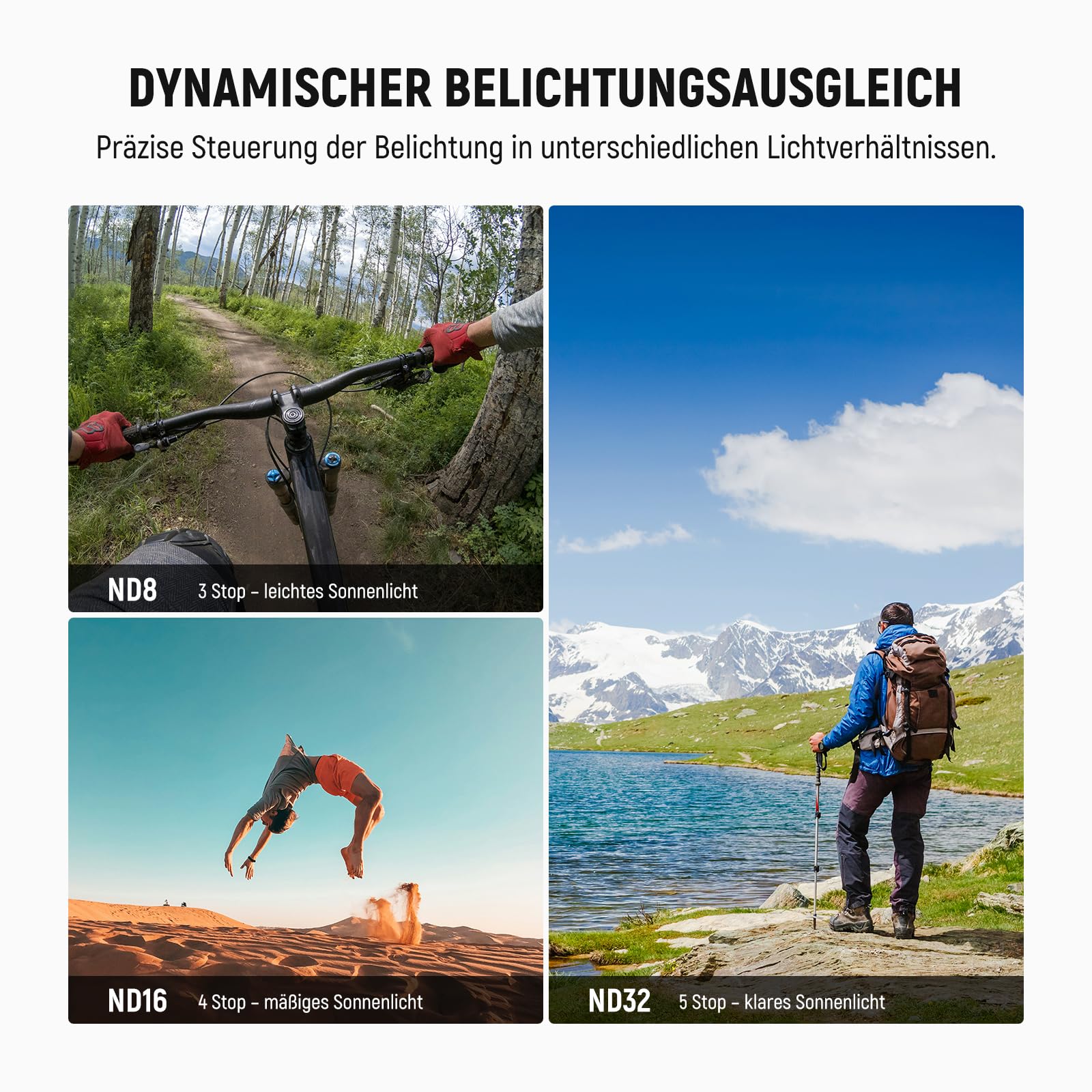 NEEWER ND Filter Set Kompatibel mit DJI Osmo Nano (ND8/16/32/CPL), 4er Pack, aufschraubbarer Graufilter für Action Cam Objektive, mehrfach beschichtetes optisches Glas, Foto Zubehör mit Displayschutz