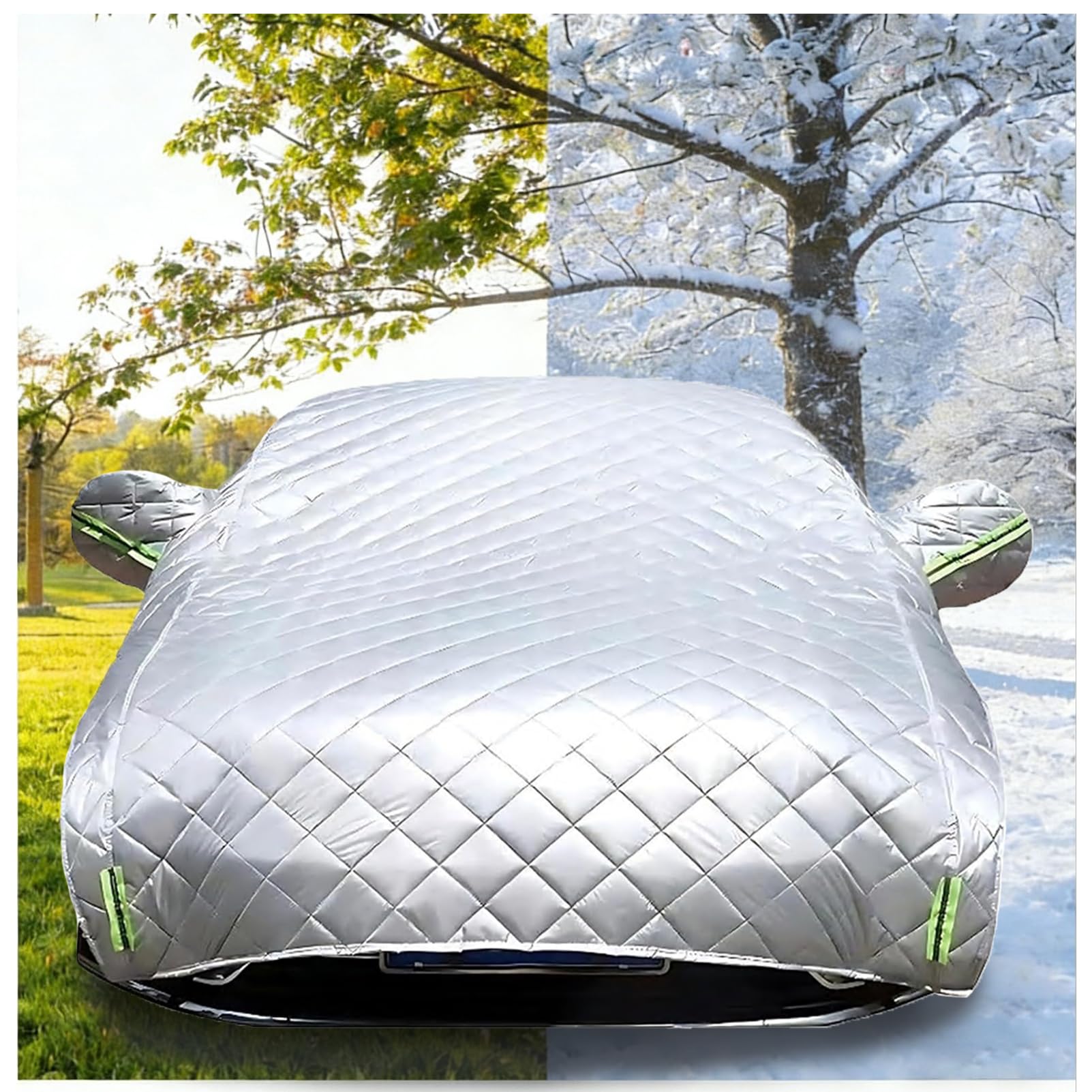 Bâche Voiture Anti-Grêle Extérieur pour Dacia Sandero Stepway 2021-2026,Bache Voiture Étanche Respirant Demi-Housses Auto Protection Exterieur Coton Anti UV Poussière Neige Hiver