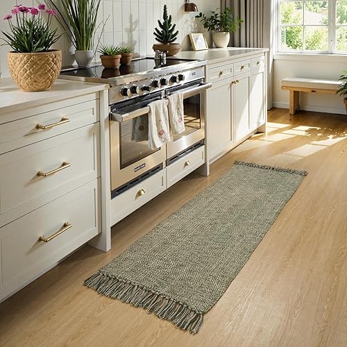 Miniatura 105 de Collive - Tapete de 27 x 43 pulgadas, lavable a máquina, para interiores y exteriores, de bajo perfil, suave algodón tejido a mano, para baño