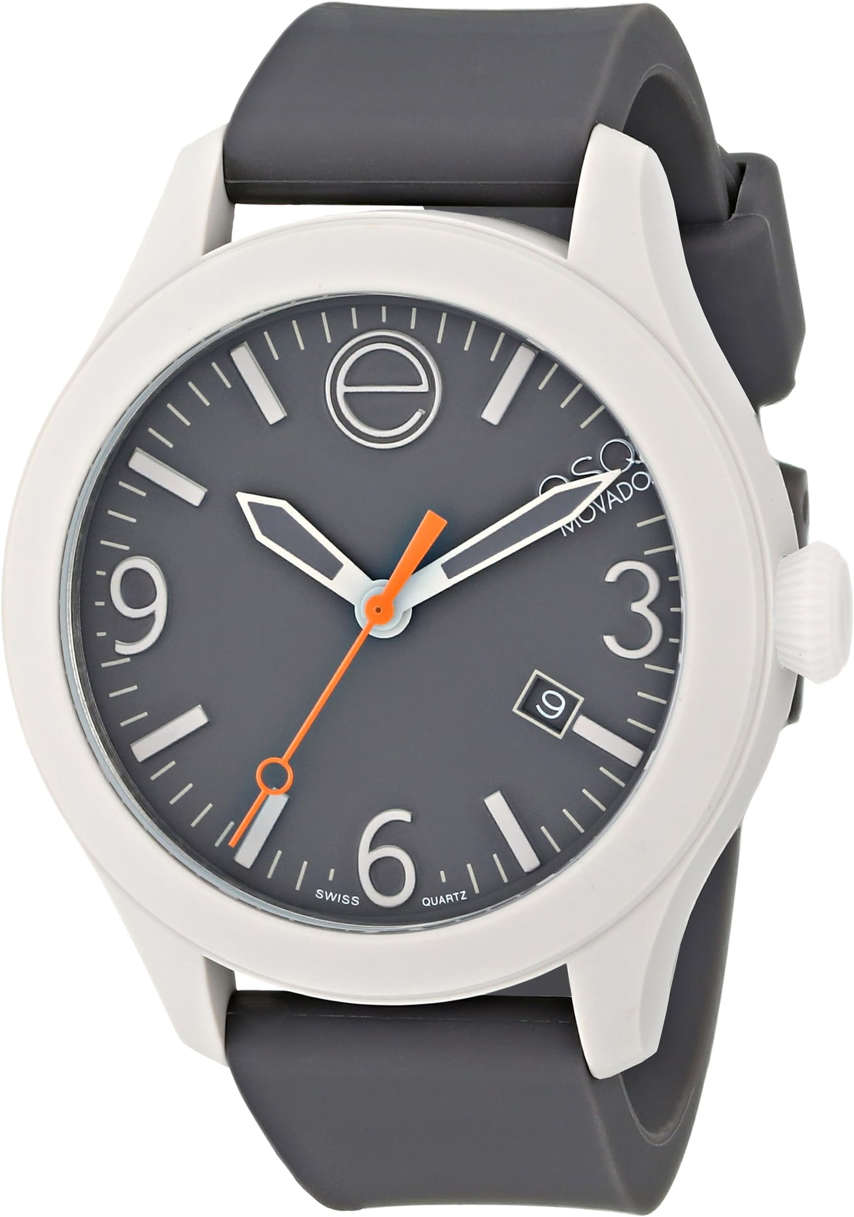 ESQ Movado Unisex 07101446 One Stainless Steel Watch with Grey Silicone Band