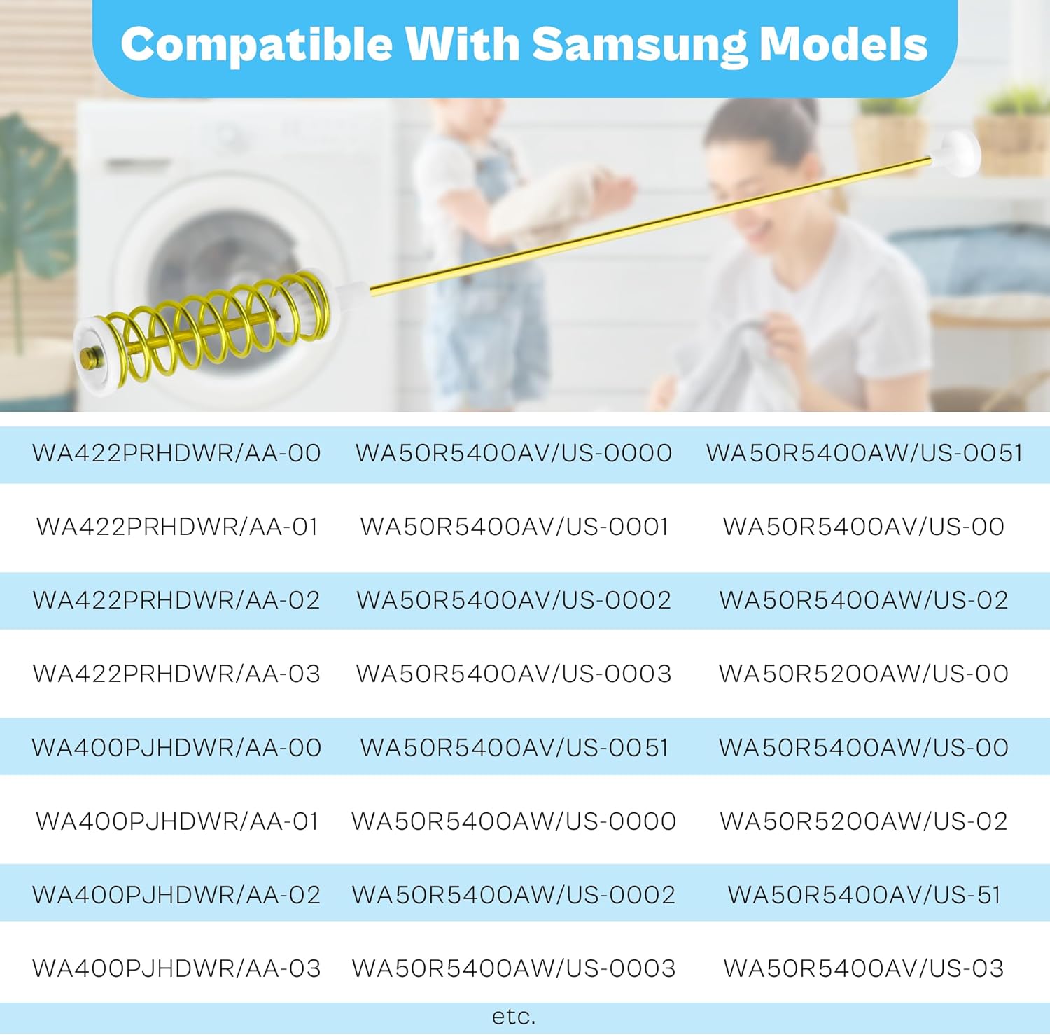 【Upgraded】WA44A3405AP/A4 WA40A3005AW/A4 Suspension Rods for Samsung Washer, Replace DC97-16350T DC97-16350C DC97-16350U DC97-05280W