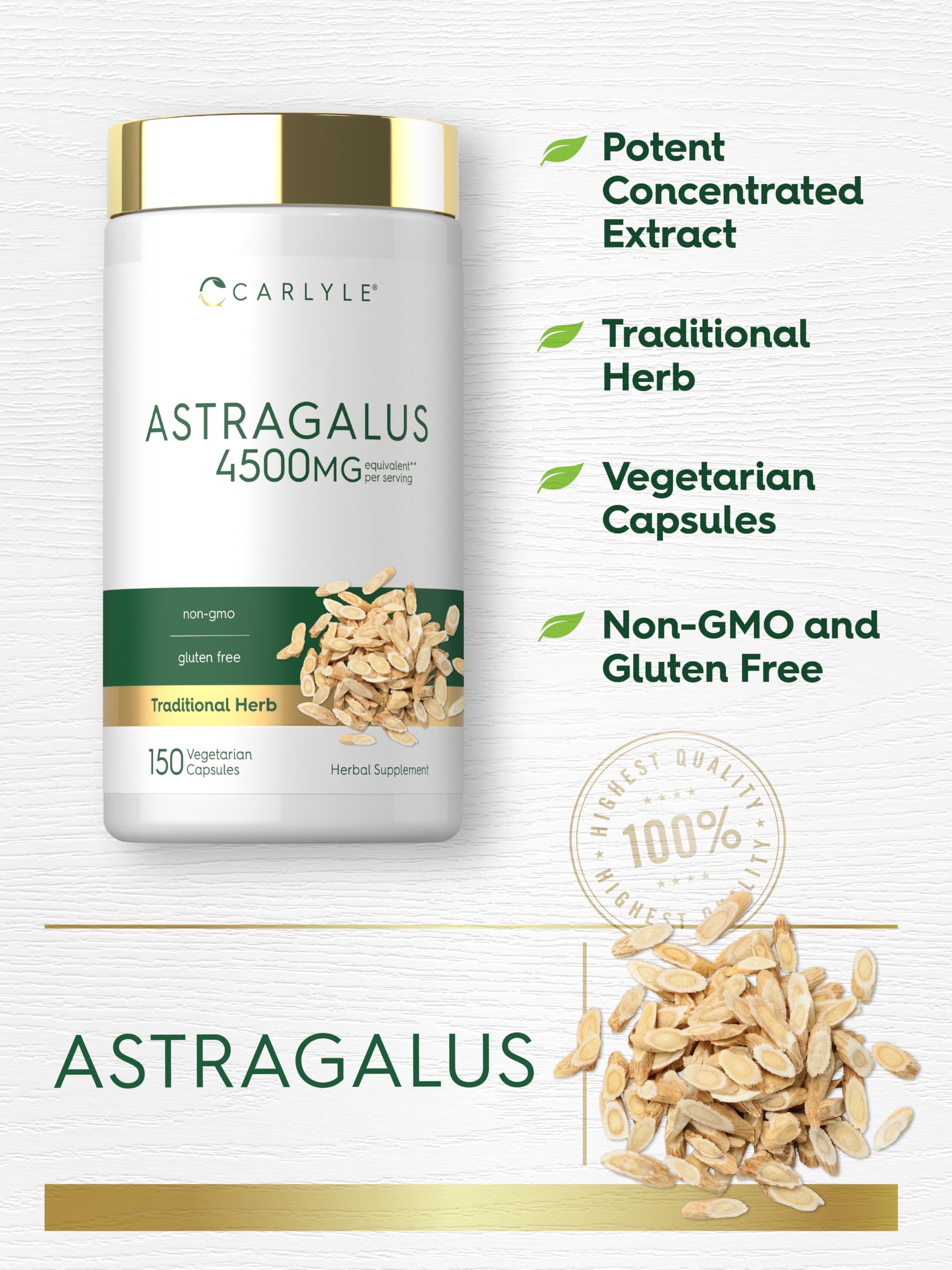 Carlyle Astragalus Supplement | 150 Capsules | Root Extract Formula — Amazon image 4
