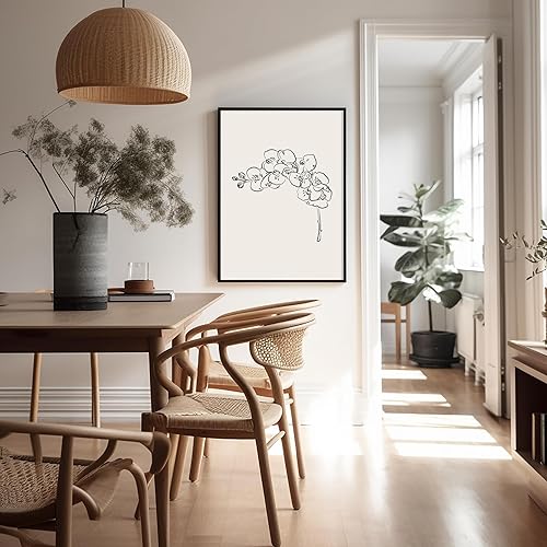 Miniatura 508 de Poster Master Póster de peonías – Estampado de flores retro – Ilustración floral – Ilustración en blanco y negro – Diseño de línea y abstracto –