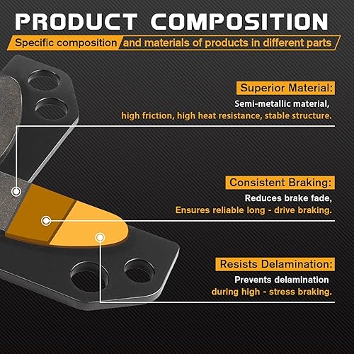 Miniatura 3 de LOCOPOW 2203147 Pastillas de freno de estacionamiento para Polaris Ranger 800 700 500 900 Crew XP 2x4 4x4 6x6 ATV 2005 2006 2007 2008 2009 2010 2011