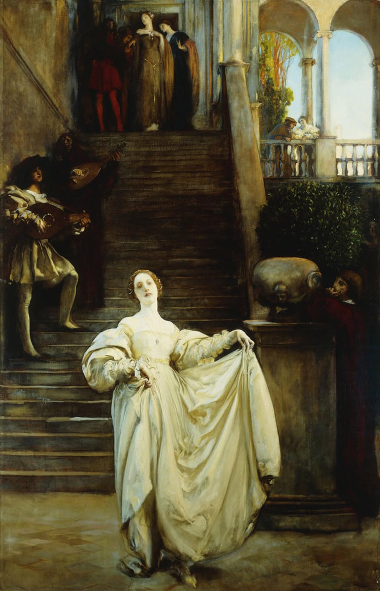SERENDIPITP Abstract Painting Mural Print Picture Wall Decor Painting a Measure by Edwin Austin Abbey Vintage Wall Artwork for Home Decor 60x90cm