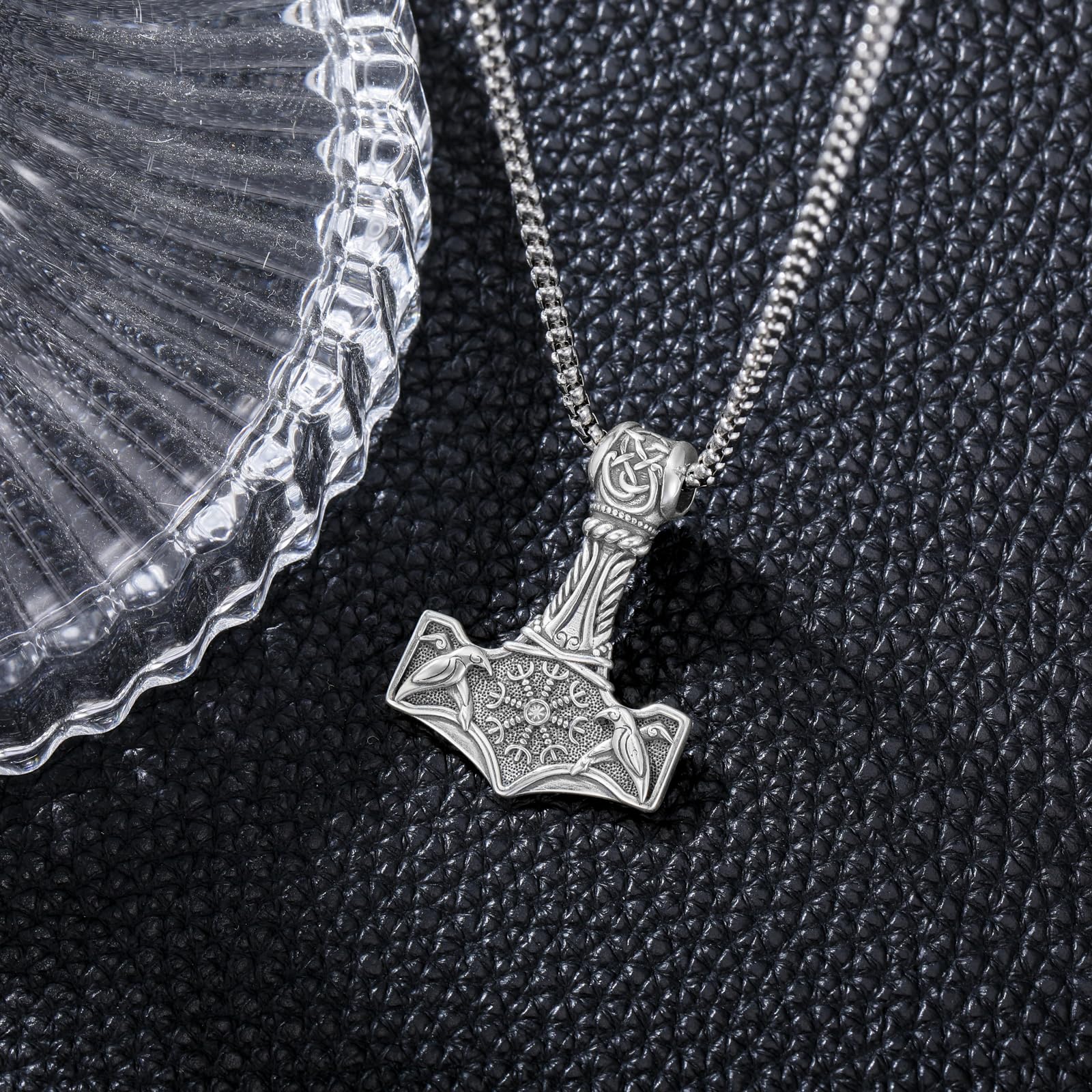 PAEYFO 925 Sterling Silber Wiking Halskette für Männer Damen
