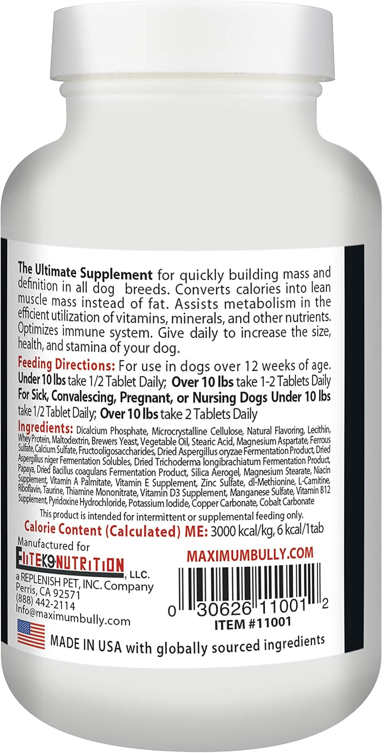 Ultimate Bully - Maximum Performance Canine Supplement, 60 Tablets, Made in The USA