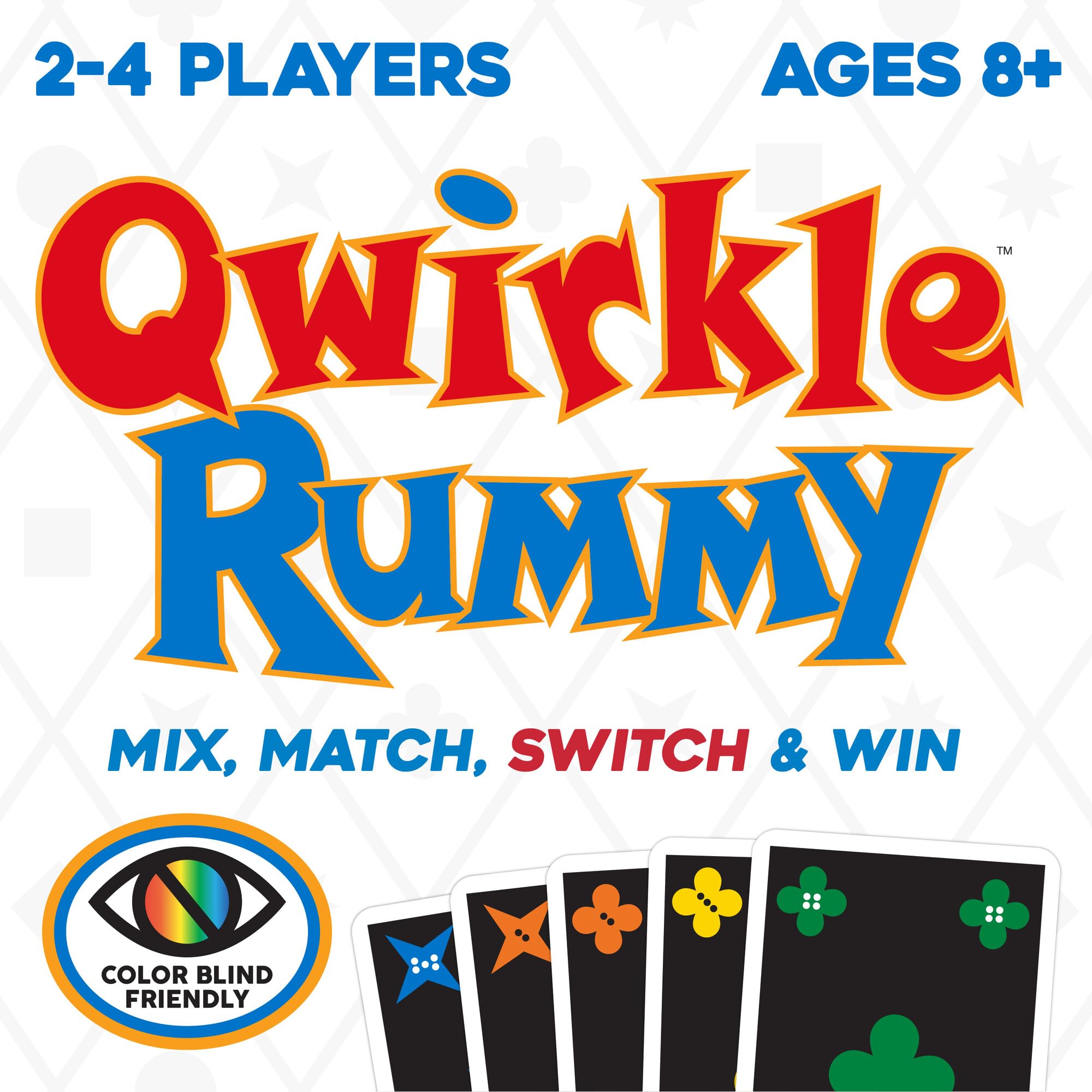 Mindware Qwirkle Rummy (Color-Blind-Friendly) - Jeu de cartes familial - À partir de 8 ans - 2 à 4 joueurs - Temps de jeu de 20 minutes