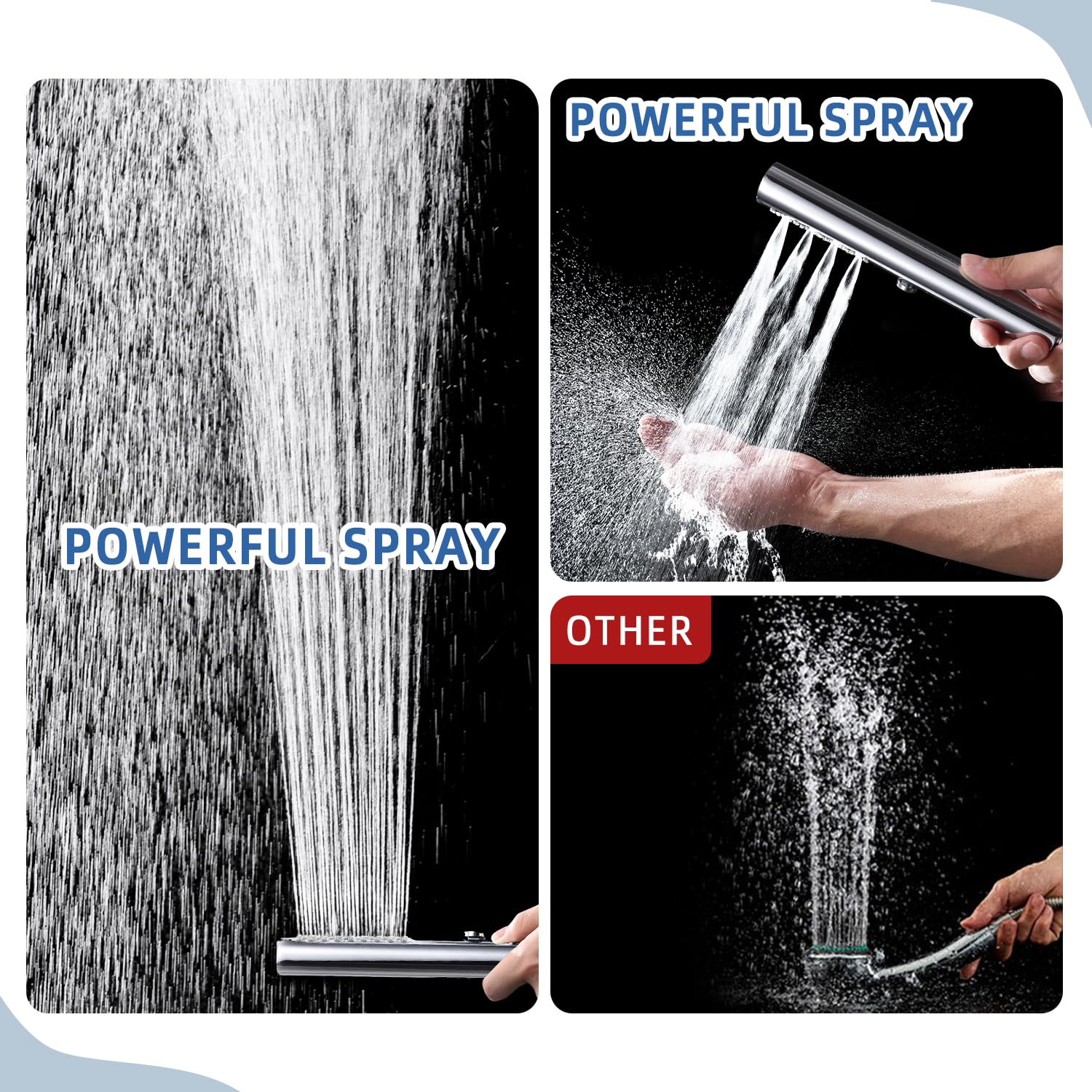 Hardivalue All-Metal 2-Function Shower Head for The Bathroom Water-Saving Handheld Wand with Massage Function - Image 4