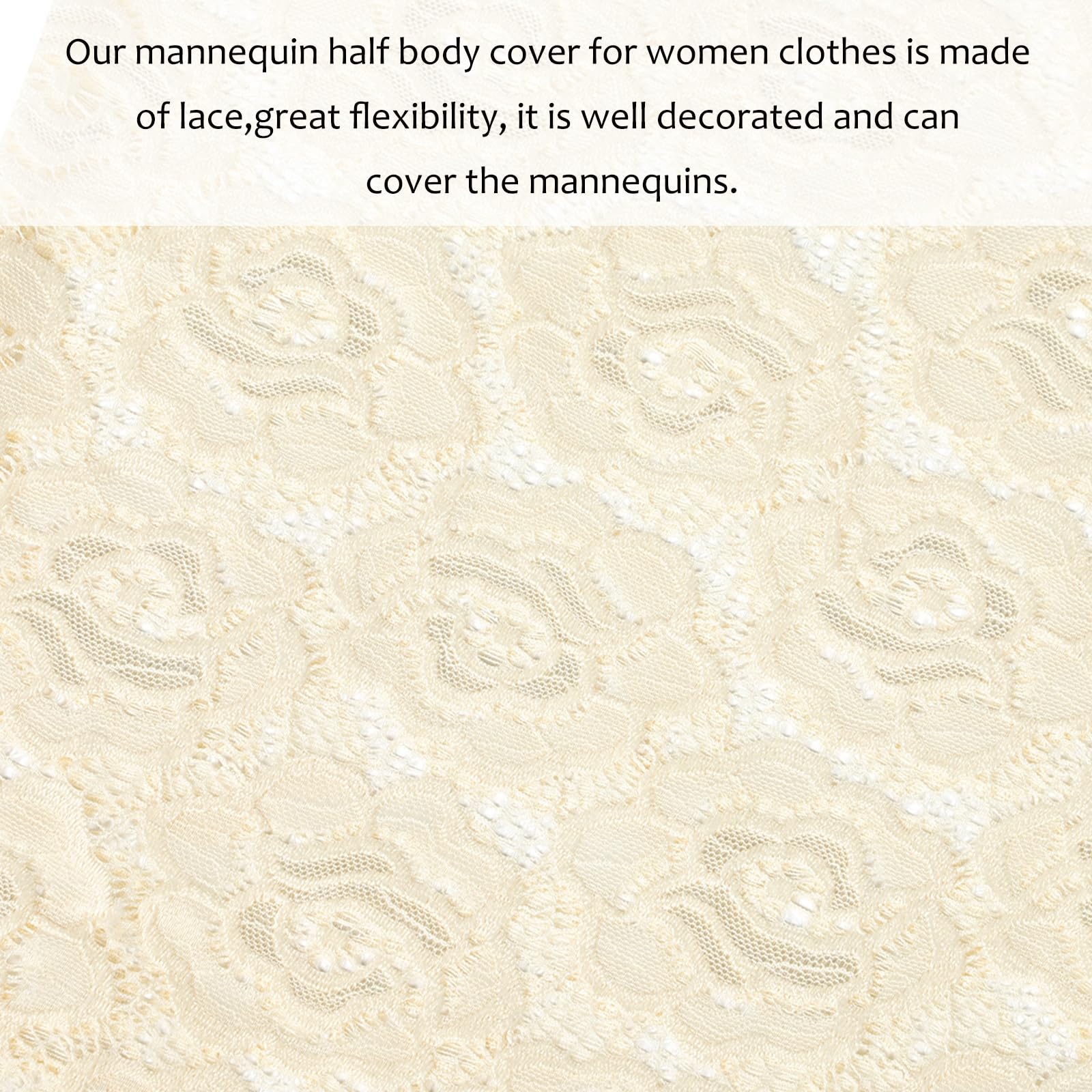 Housse de Mannequin Demi-Corps Légère et Flexible en Dentelle Élégante pour Affichage D'accessoires et Bijoux pour Robe Féminine
