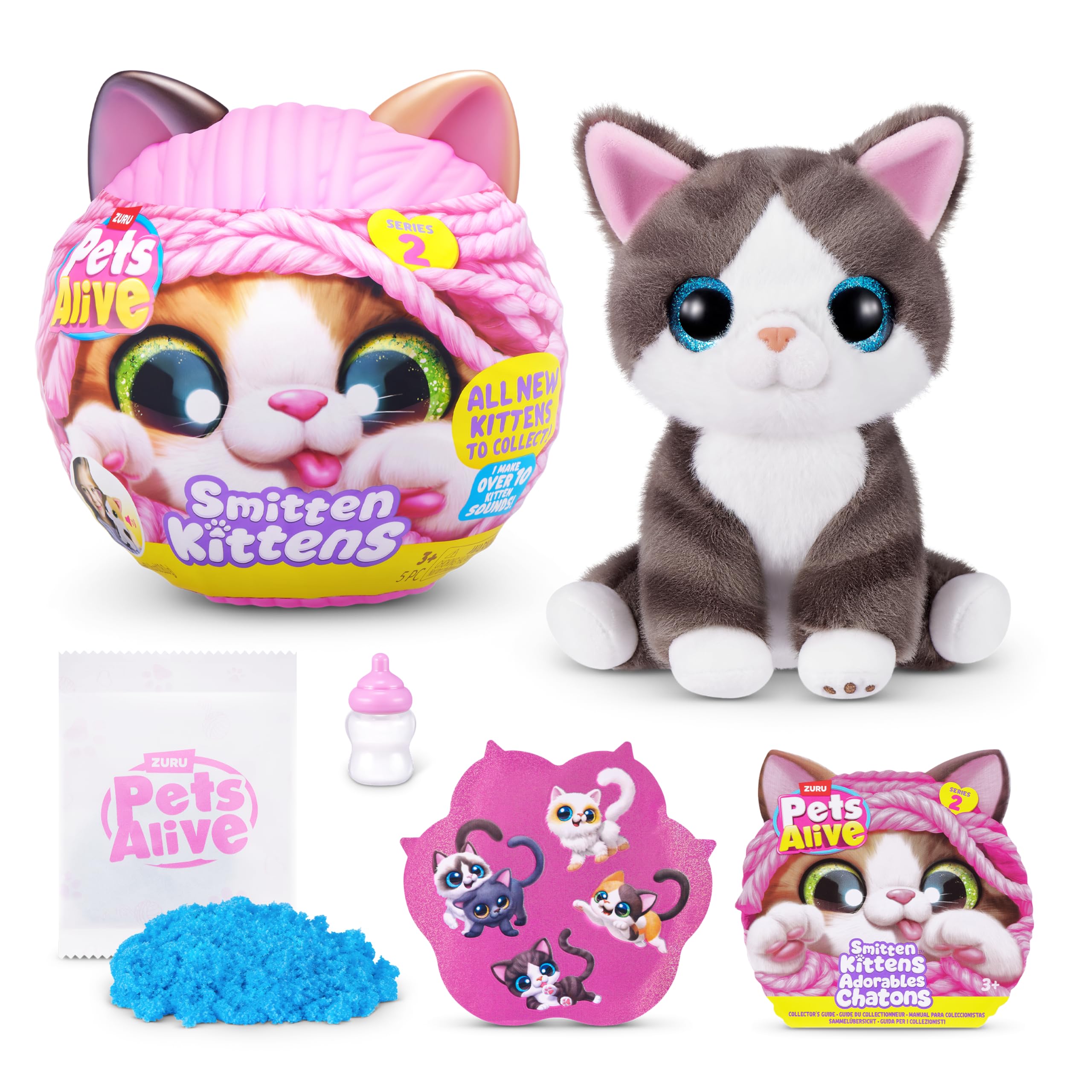 Pets Alive Smitten Kittens Series 2 (Dragon Li) by ZURU – Interactive Plush Cat Toy with 10 Sounds, Surprise Unboxing, Soft Collectible Pet for Ages 3+