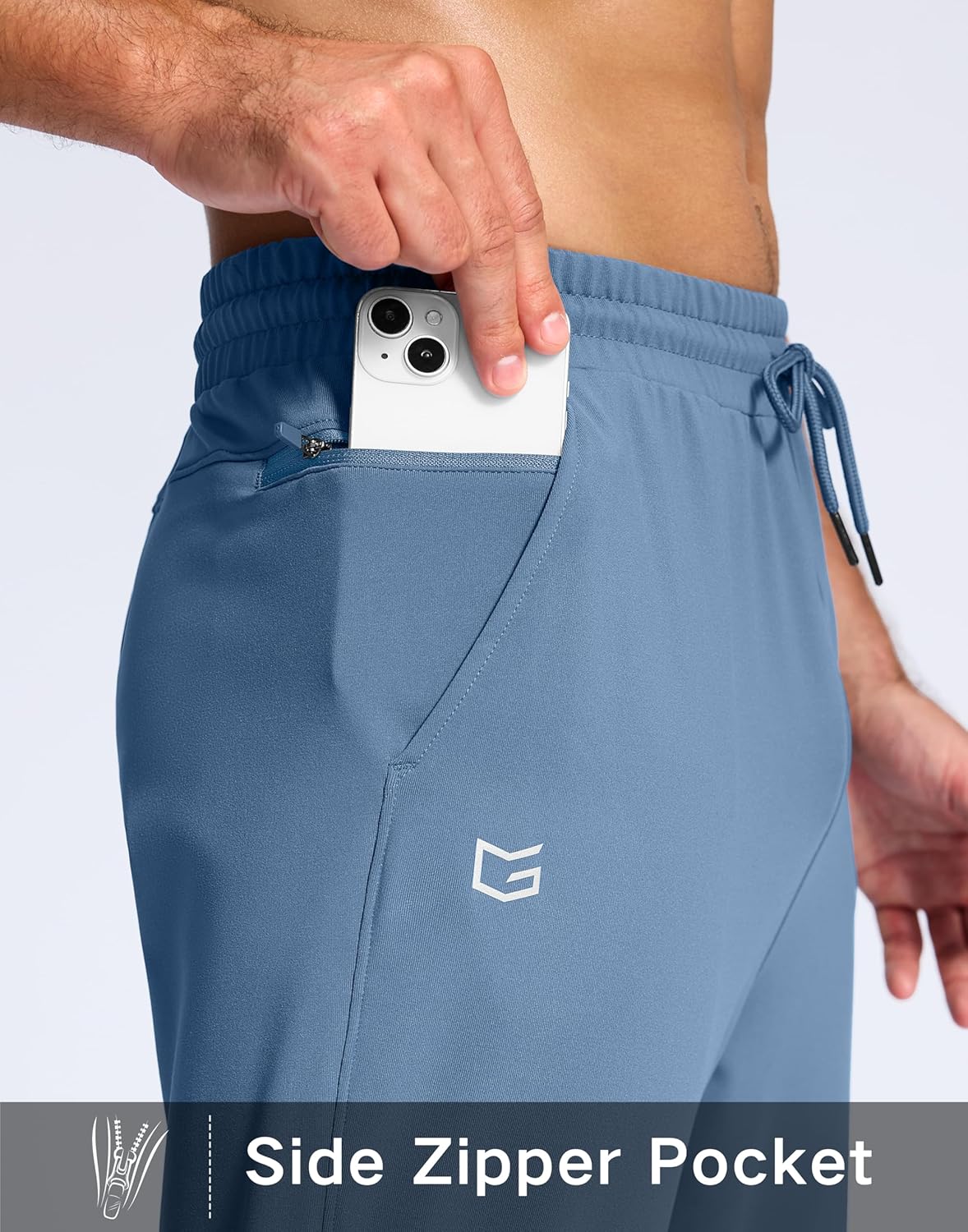 G Gradual Men's Fleece Lined Pants with Zipper Pocket Winter Warm Athletic Joggers Sweatpants for Men Workout Running Gym - Image 4