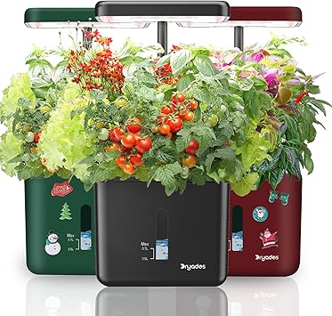 Indoor Garden Growing Systems Self-Watering Plant Pot Smart Gardening System with 17 Watts LED Grow Light Auto Timer Gardening Plant Gifts for Mom Plant Pot for vegetables herbsNo Seeds&Soil