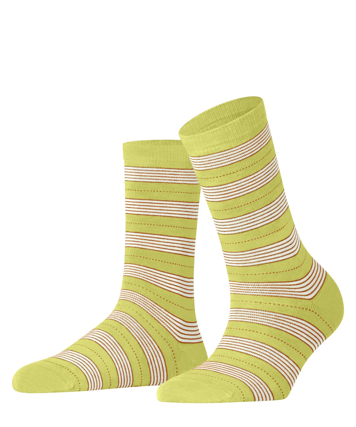 FALKE Women's Stripe Uniform W So Cotton Patterned 1 Pair Socks, Yellow Ananas 1323, 2.5-5