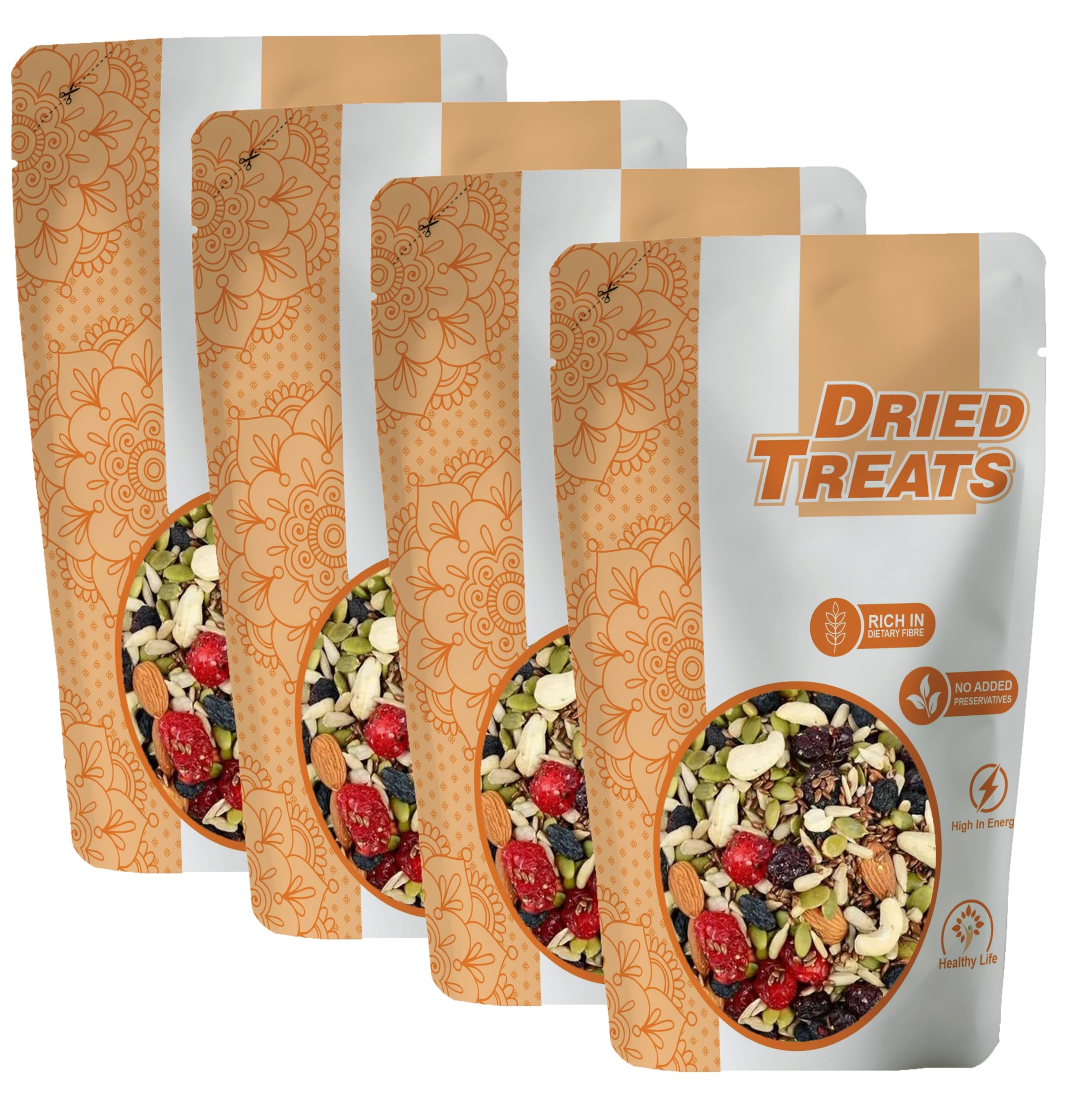 Dried Treats Dried Fruits Nuts And Seeds (Dried Trail Mix/Breakfast, 1000g (4x250g))-image-43