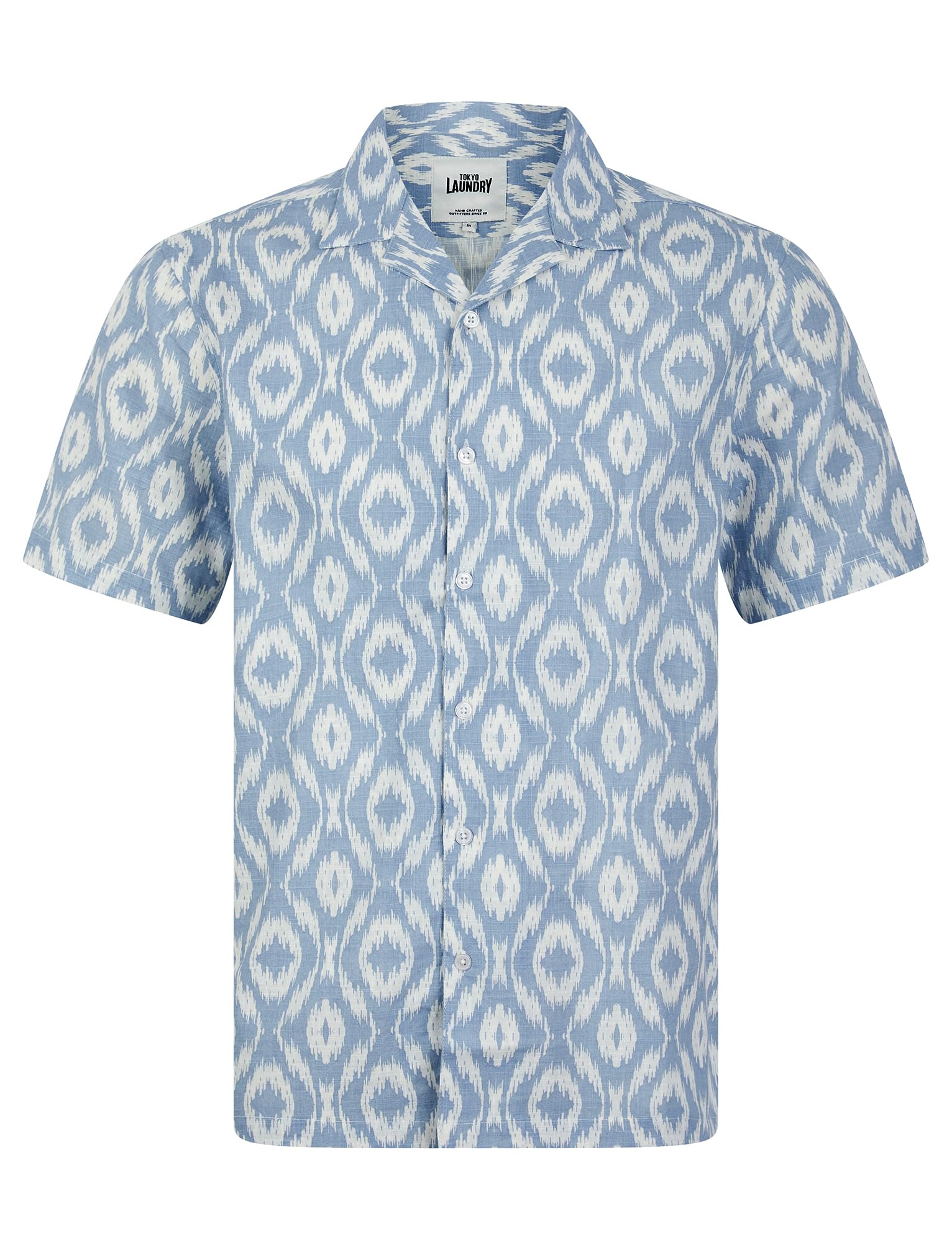 Tokyo Laundry Men's Cotton Floral Print Short Sleeve Open Cuban Collar Hawaiian Shirt