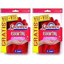 Spontex Guanti Essential 1+1, Taglia L, 4 Unità (Confezione da 2)