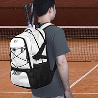Vista 7 de WOLT Tennis Bag - Large Tennis Racket Backpack for Men & Women - Ventilated Shoe Compartment - Holds 2 Rackets