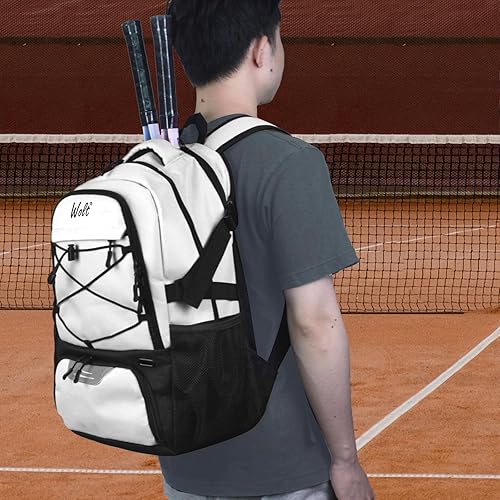 Miniatura 7 de WOLT Bolsa de tenis - Mochila grande para raqueta de tenis para hombres y mujeres - Compartimento ventilado para zapatos - Capacidad para 2 raquetas