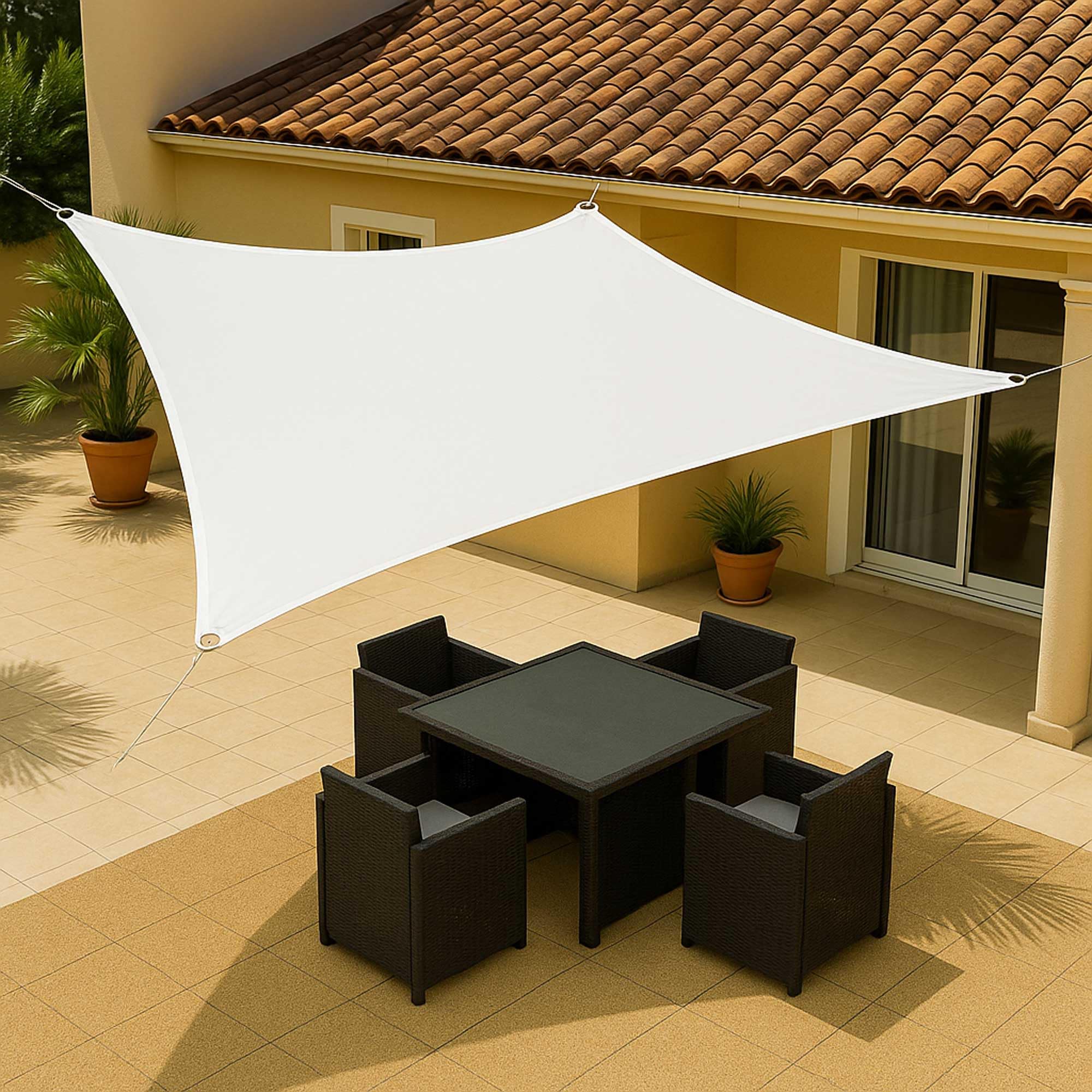 WERKA PRO Telo ombreggiante Rettangolare Bianco 4 x 5 m