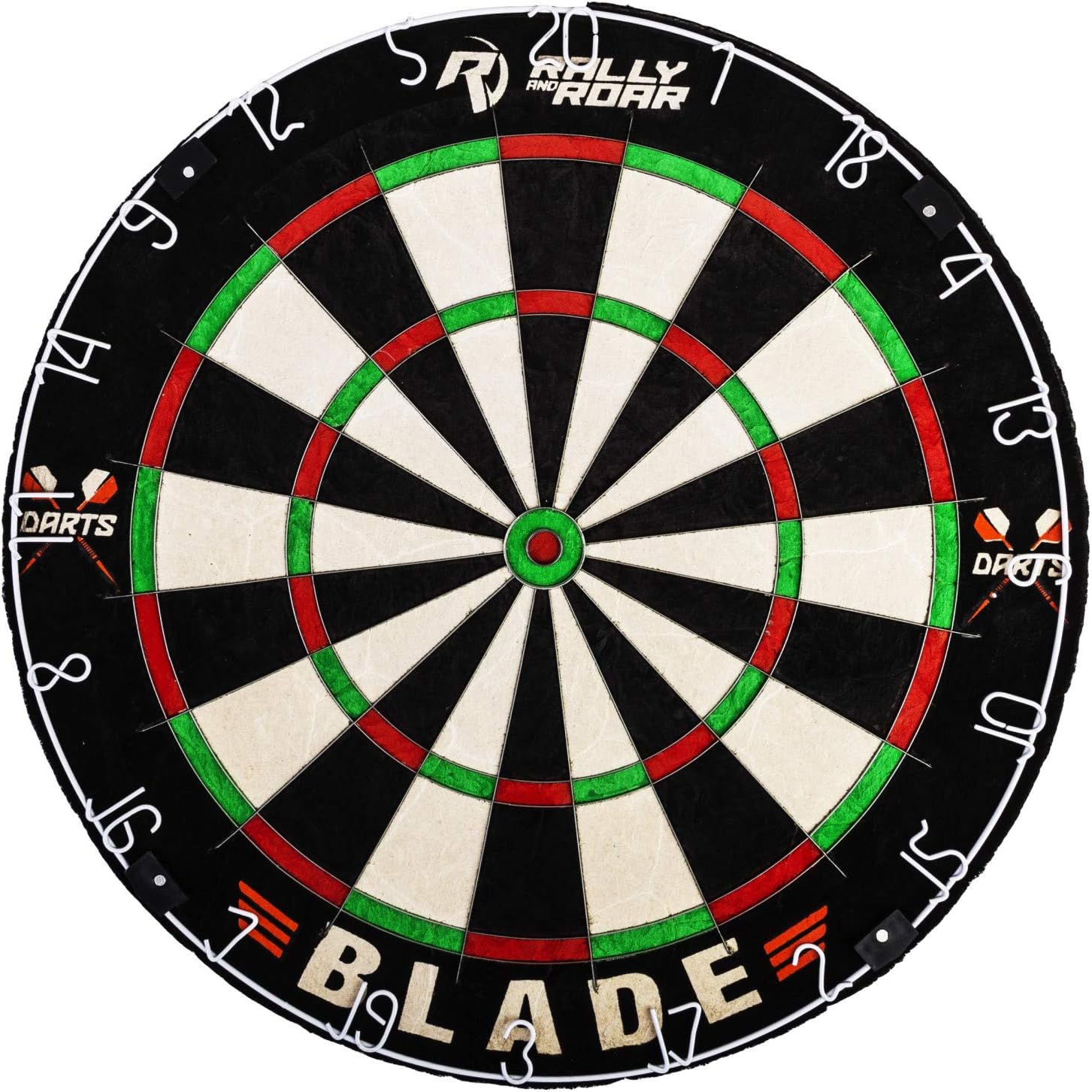 18" Standard Bristle Dartboard w/ Mounting Brackets, Self Healing, Galvanized Wiring