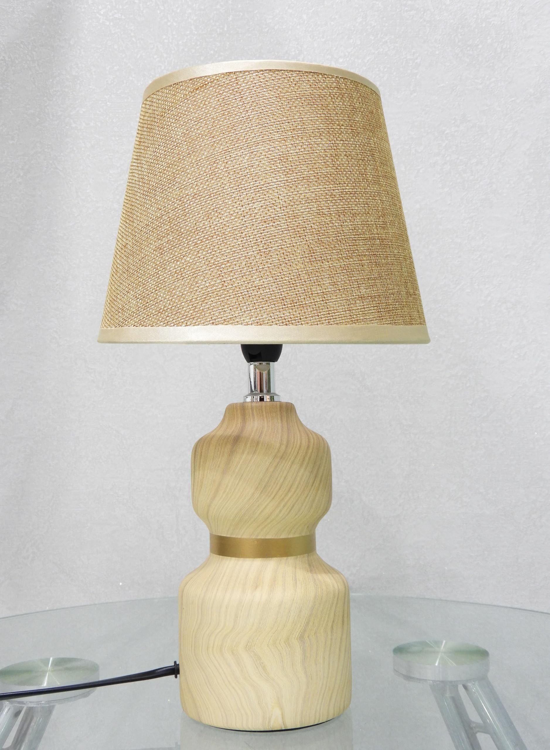 Generic Premium Ceramic Table Lamp Stylish Home Décor With Elegant Illumination With Fabric Shade For Home Office Bedroom Living Room 36X20X15Cm Brown, 13262-11-2C