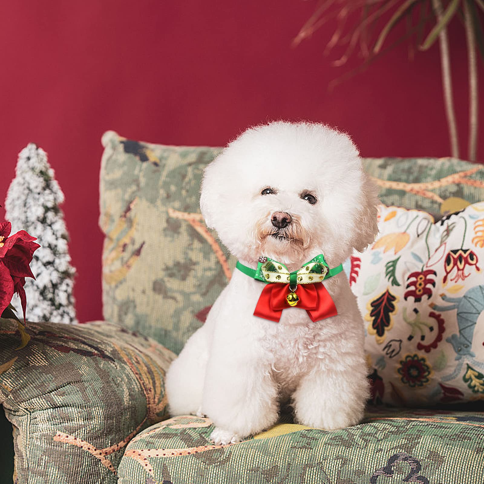 80 Stück Weihnachts-Fliegen Für Hunde & Katzen – Verstellbar 22-36 Cm, Bunte Festtags-Deko