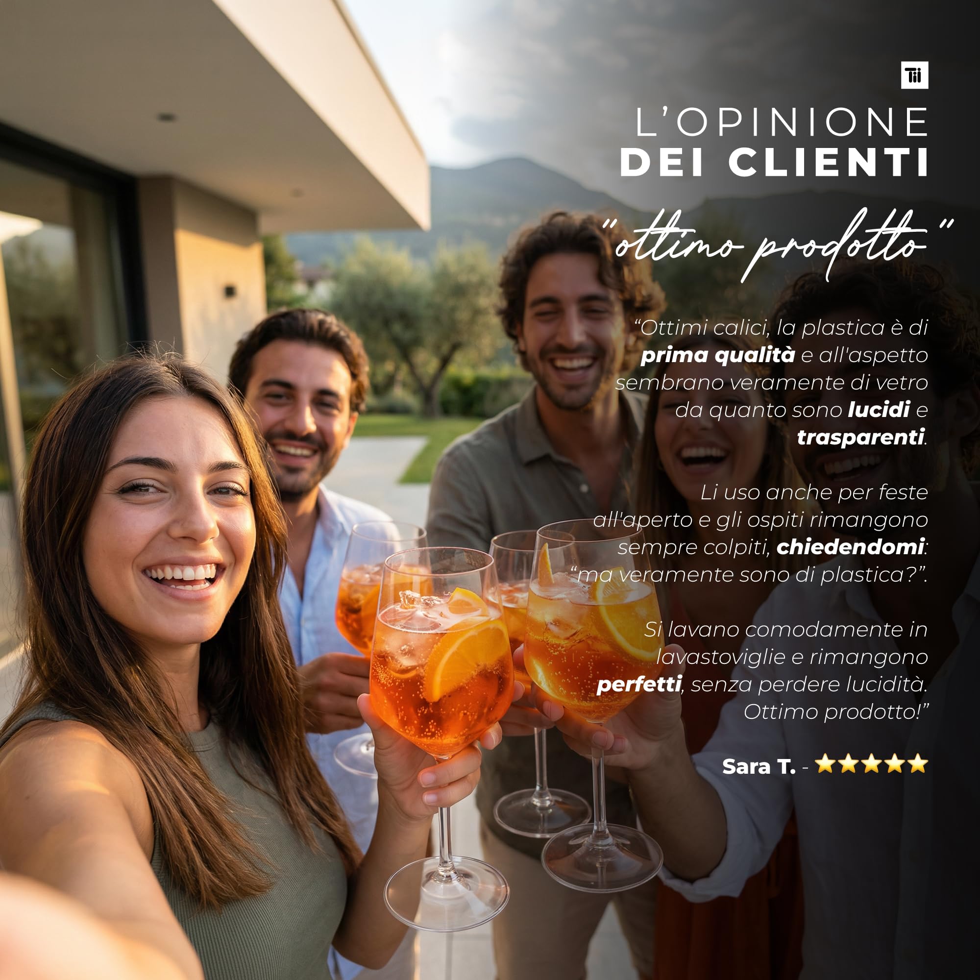 TUNDRA - Set 6 CALICI PLASTICA da Vino e Cocktail | EVENT 47 cl. | INFRANGIBILI, in Tritan® (Plastica Rigida), BPA-Free, Riutilizzabili e Lavabili in Lavastoviglie, Trasparenti, per VINO, SPRITZ