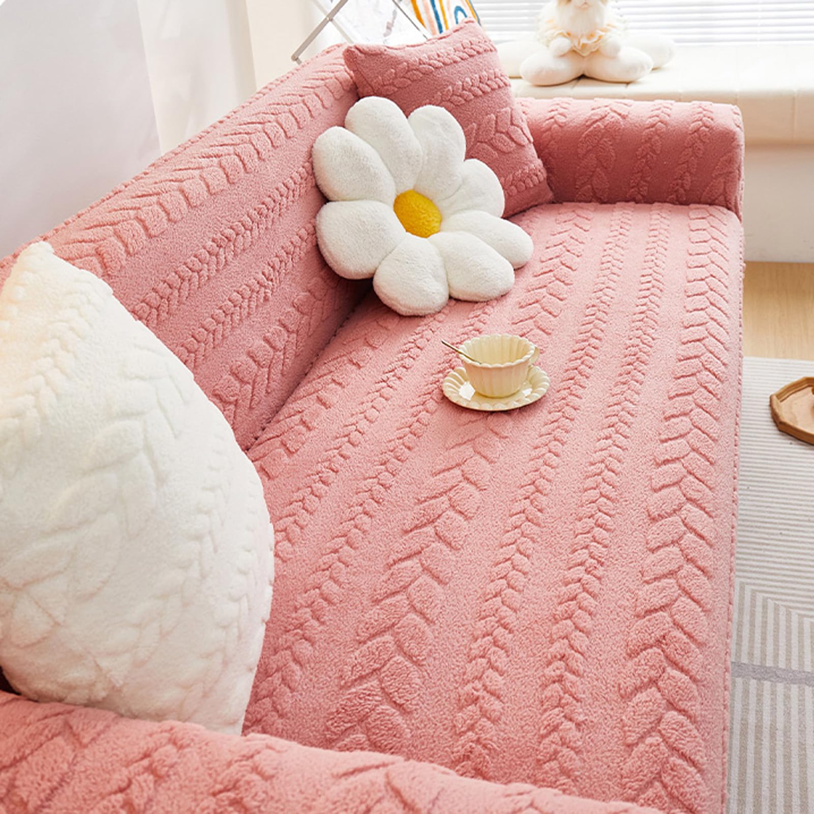 Housse de canapé en velours extensible pour protéger votre salon familial