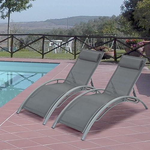 Miniatura 2 de FHFO Tumbonas de patio sillas de patio al aire libre sillas de playa piscina tumbona para tomar el sol silla reclinable sillas de bronceado
