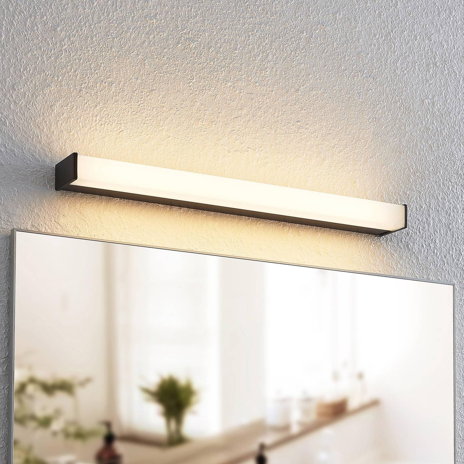 Lindby LED Wandleuchte, Wandlampe Bad Ulisan (spritzwassergeschützt (Modern) in Schwarz aus Aluminium (1 flammig) - Wandleuchten Spiegelleuchte Badezimmer Wandbeleuchtung Badezimmerleuchte