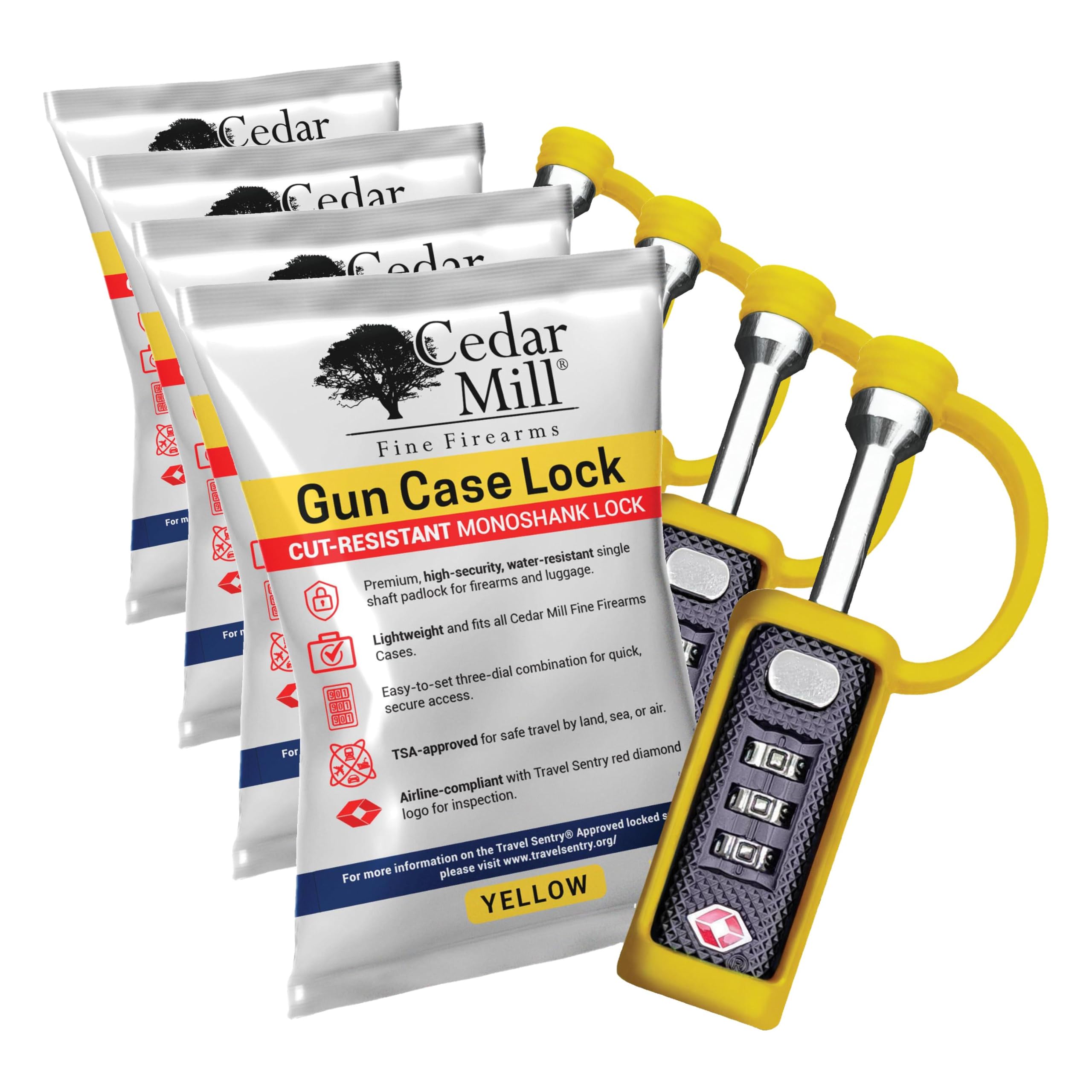 TSA Approved Travel Gun Lock, Cut-Resistant Child-Safe Padlock, White