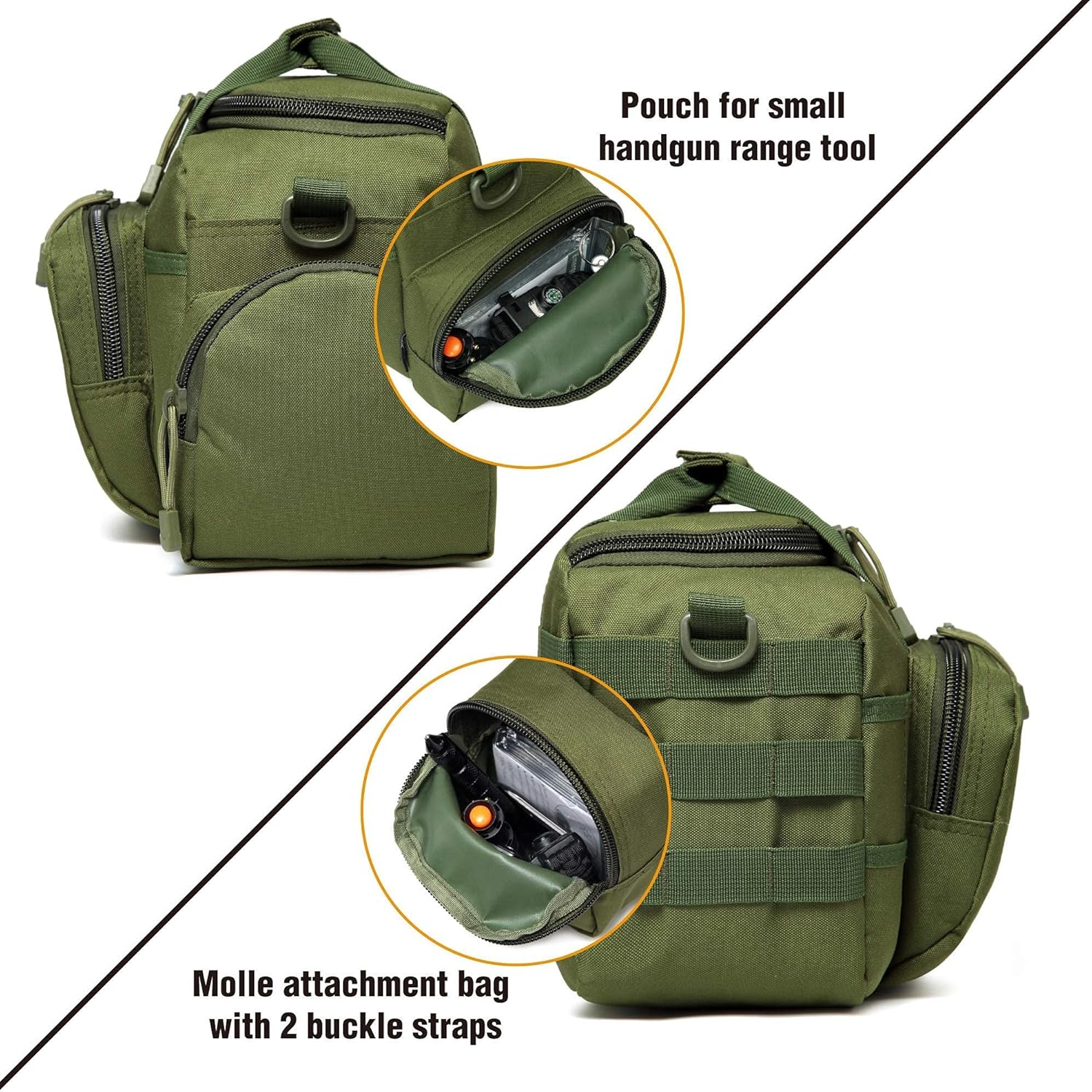 Double Rifle Bag 32" + Range Bag Small for 2X Pistol (Green)