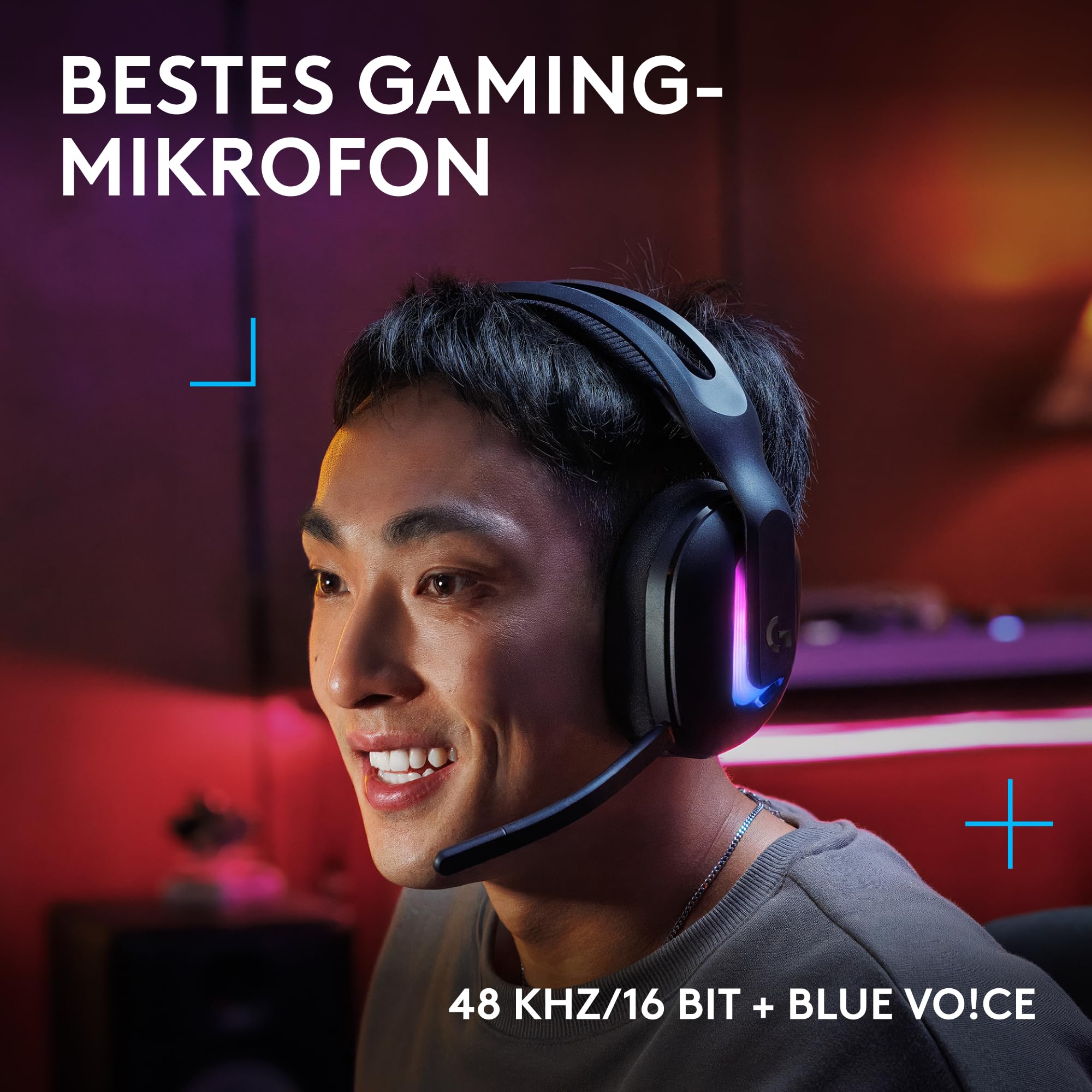 Logitech G G522 LIGHTSPEED, Kabelloses Gaming-Headset, Full-Band-Mikrofon, erweitertes Audio, Tri-Connect (LIGHTSPEED, Bluetooth, USB A auf C), LIGHTSYNC RGB, für PC,Nintendo Switch/Switch 2 – Schwarz
