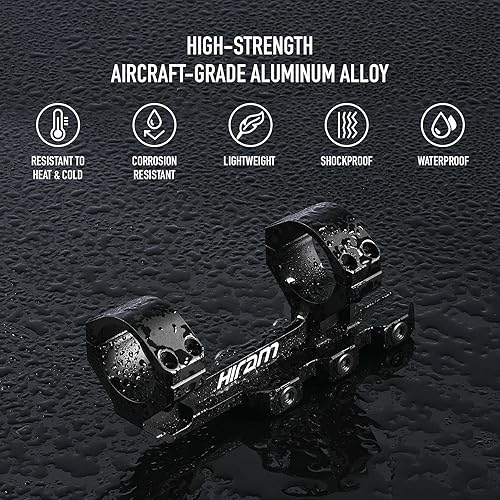 Miniatura 4 de HIRAM Soporte voladizo de doble anillo con liberación rápida y amortiguadores de retroceso integrados para riel Picatinny, 1.181in