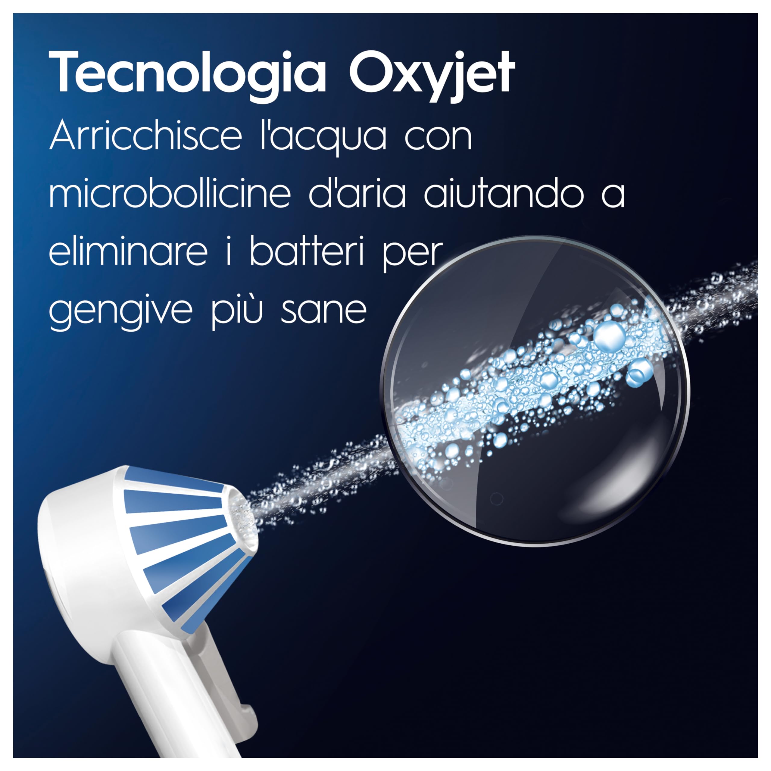 Oral-B Idropulsore, 2 Beccucci Oxyjet, Spazzolino Elettrico iO6, 2 Testine, Bianco - 1 Idropulsore con Beccuccio Oxyjet e Beccuccio con Getto D'Acqua, 2 Testine di Ricambio per Spazzolino Elettrico,