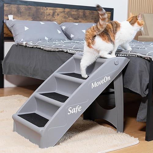 COZIWOW Escaleras para perros pequeños, escaleras plegables para mascotas, escalones para perros para sofá de cama alta, rampa para perros de 4