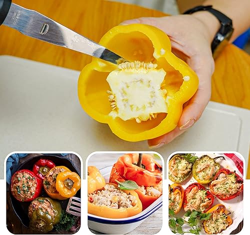 Miniatura 5 de Better Houseware Juego de cuchara y cuchillos de toronja cuchillo de acero inoxidable con mango de nailon borde dentado apto para lavavajillas