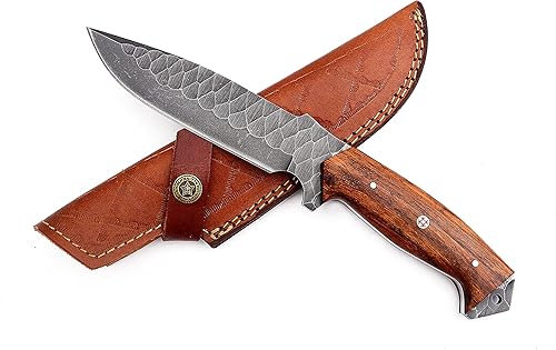 Cuchillo de caza hecho a mano con funda de cuero Bushcraft Knifes1095 Cuchillos de caza de hoja fija de acero cazador